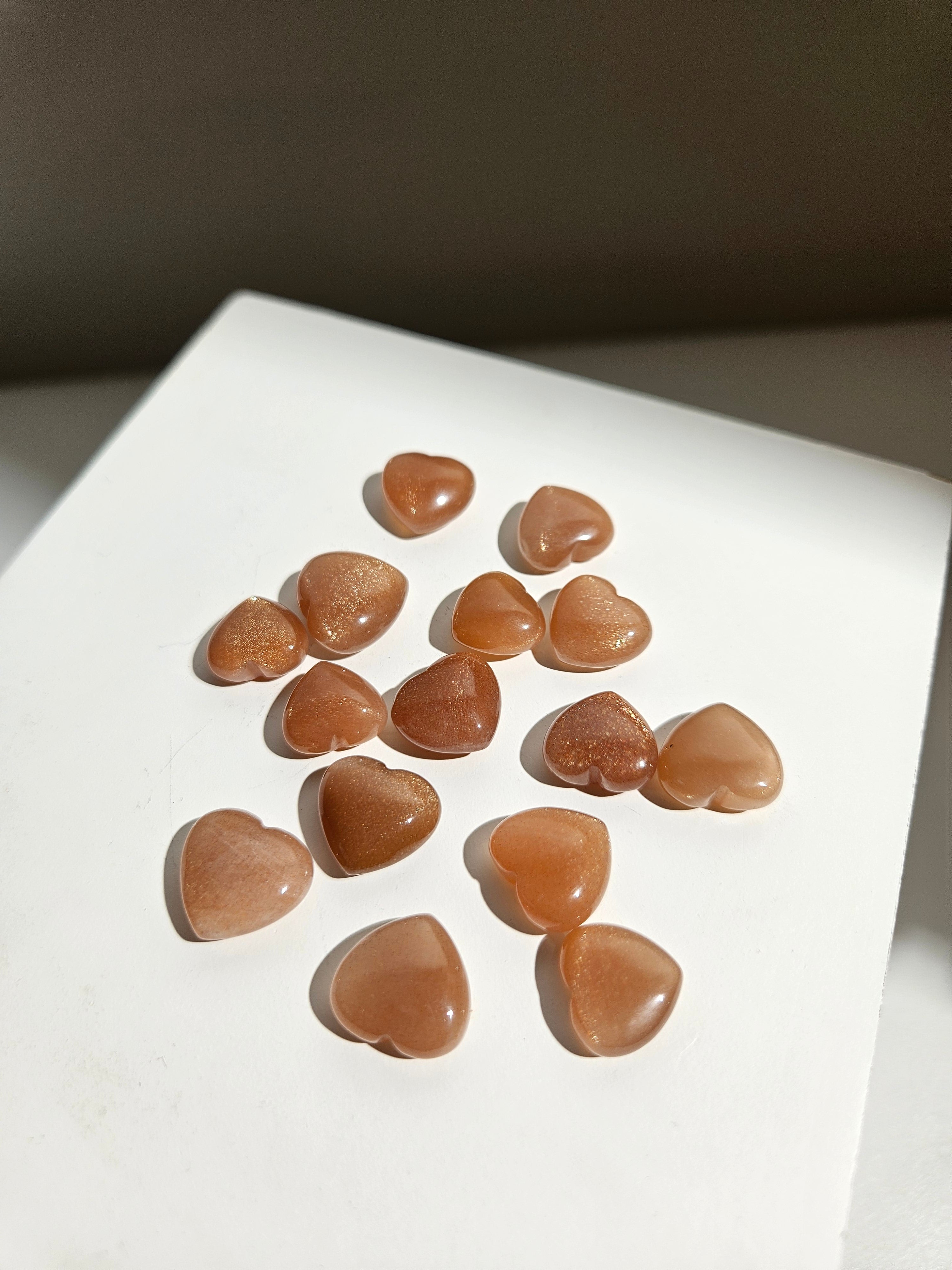 Peach Moonstone Mini Heart