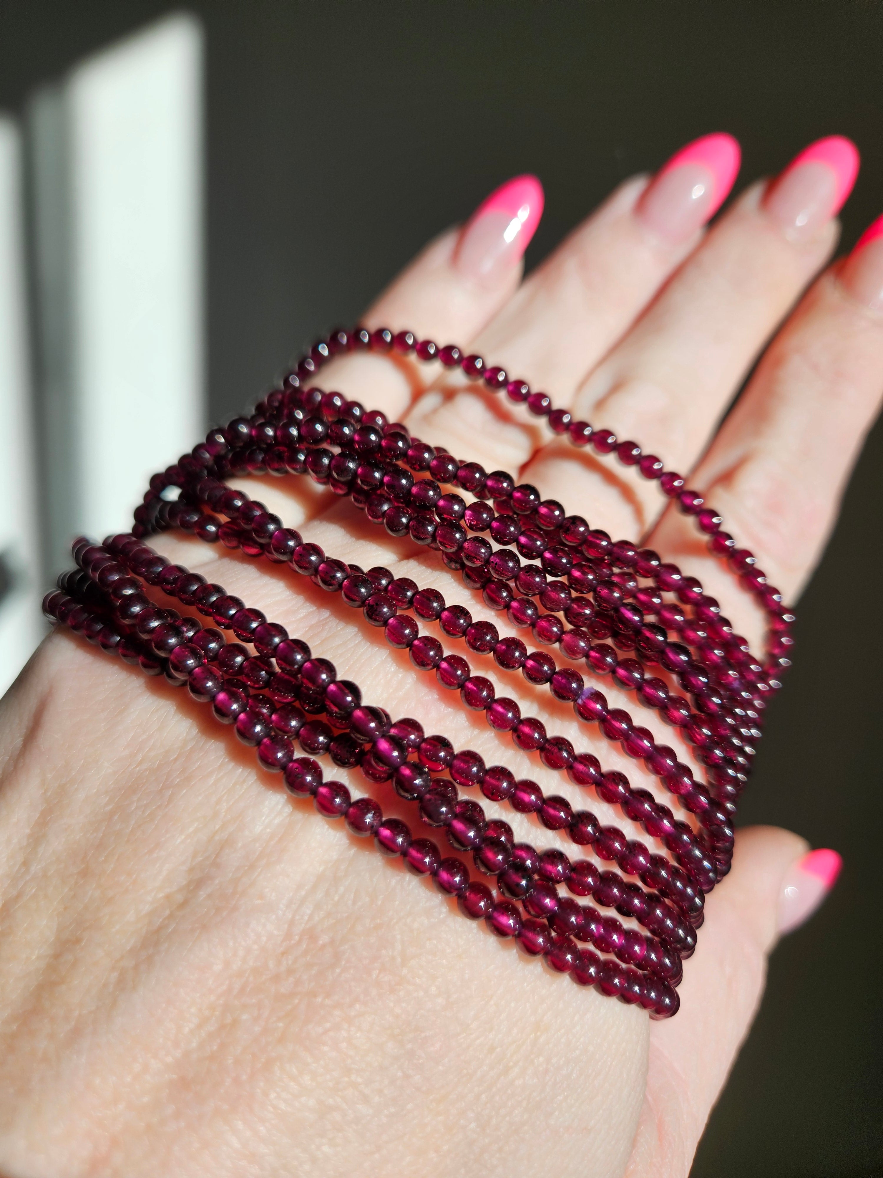 Garnet 3 wrap bracelet | 4mm