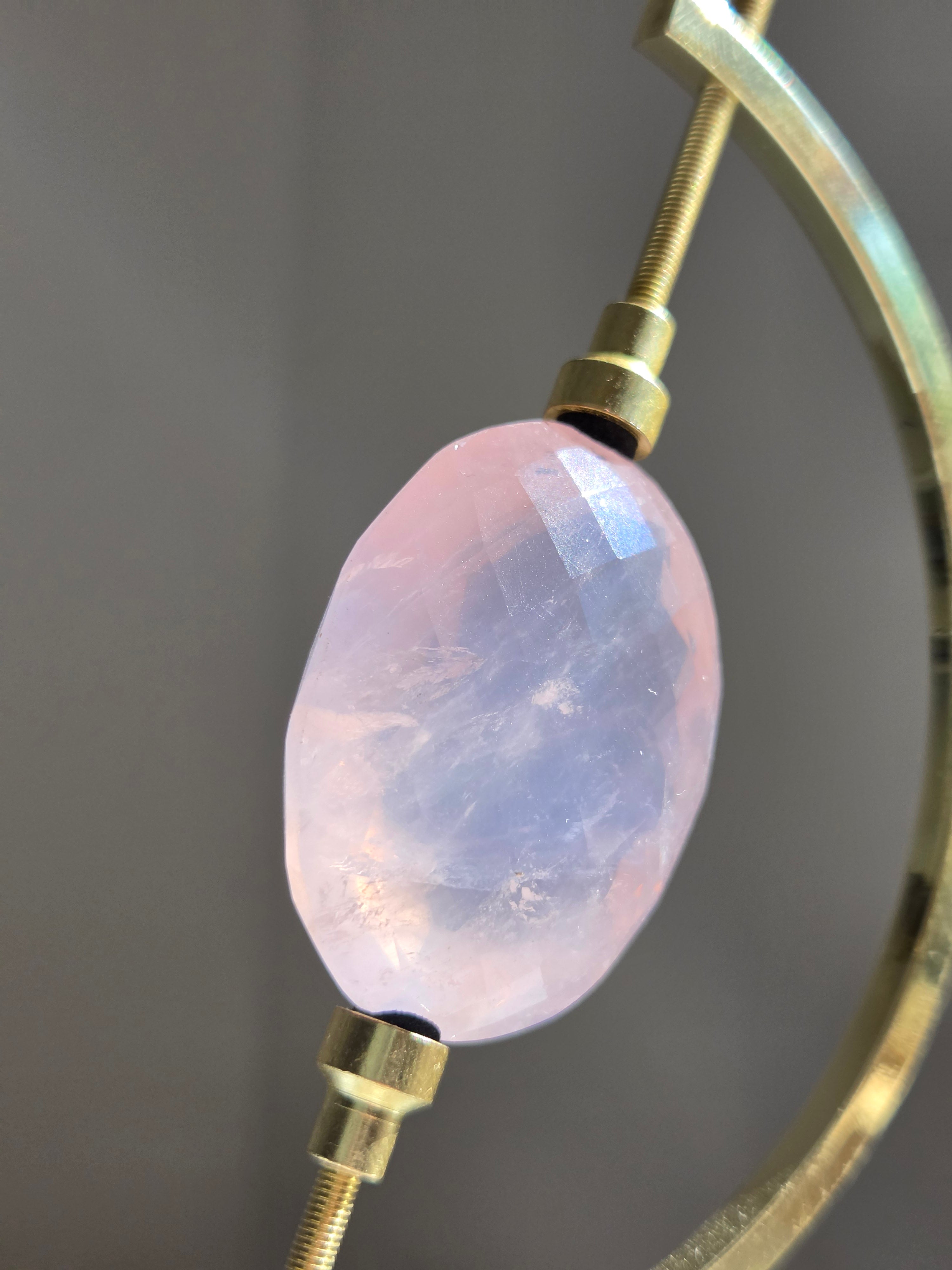 Faceted Rose Quartz on Caliper 013