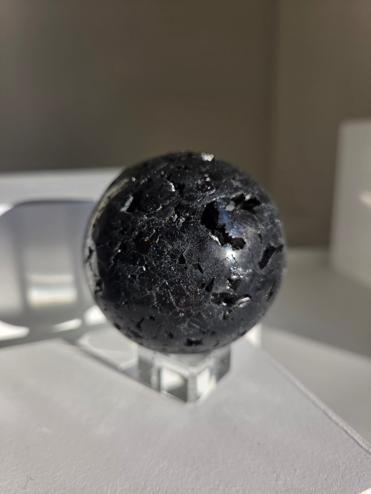 Fibrous Black Tourmaline Sphere 006