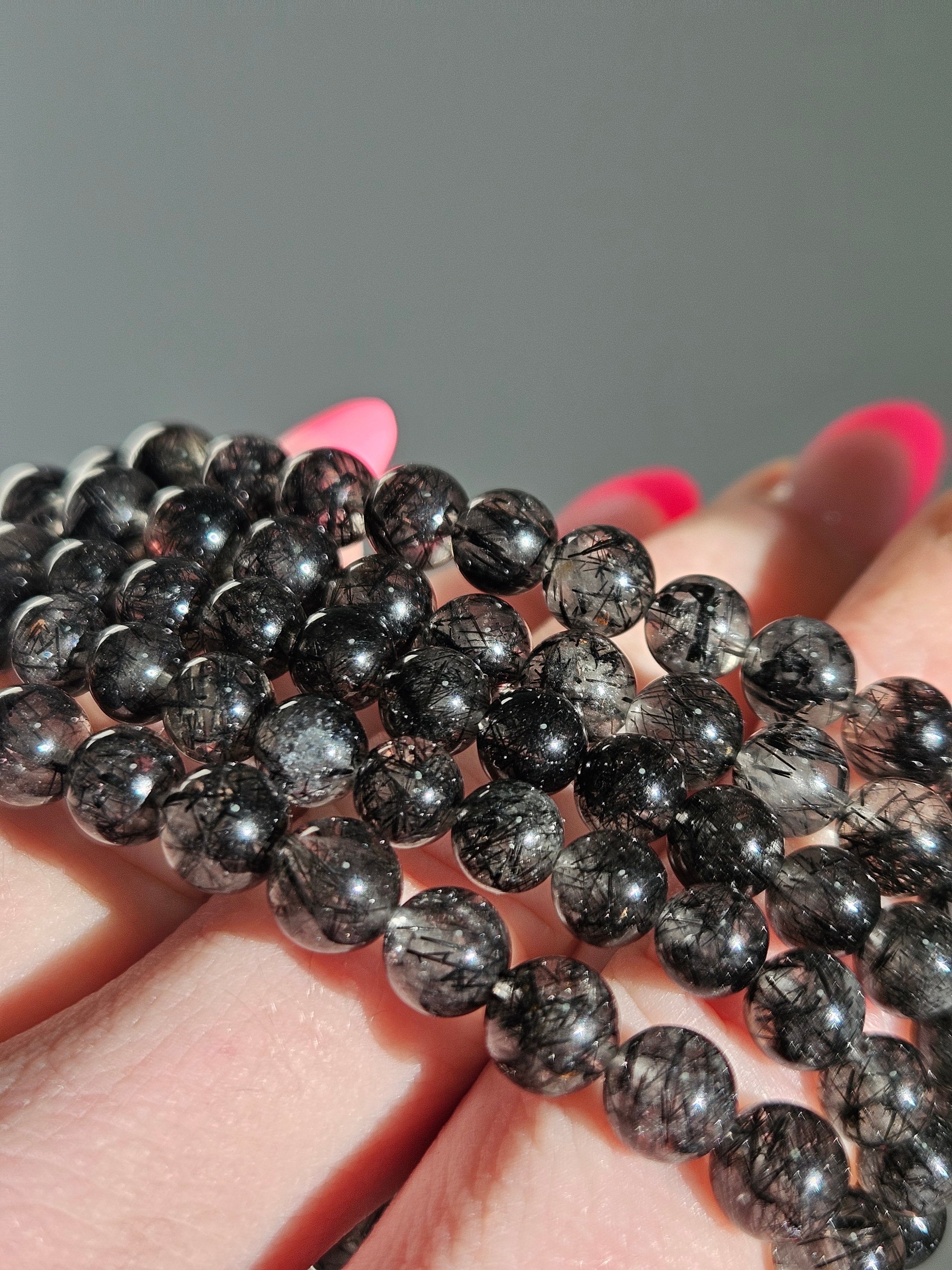 Tourmaline in Quartz bracelet | 6mm