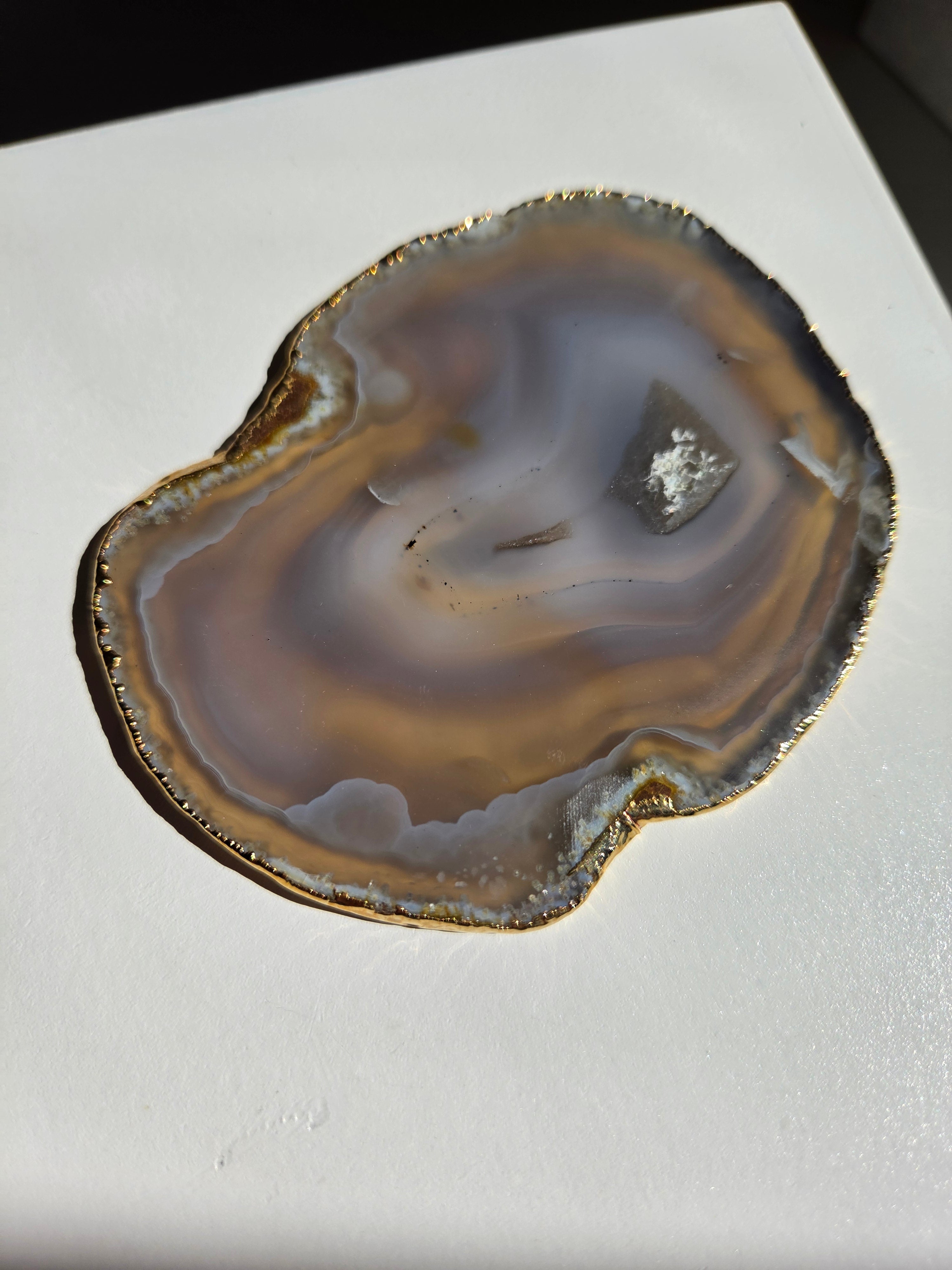 Agate Slab | gold trim 003