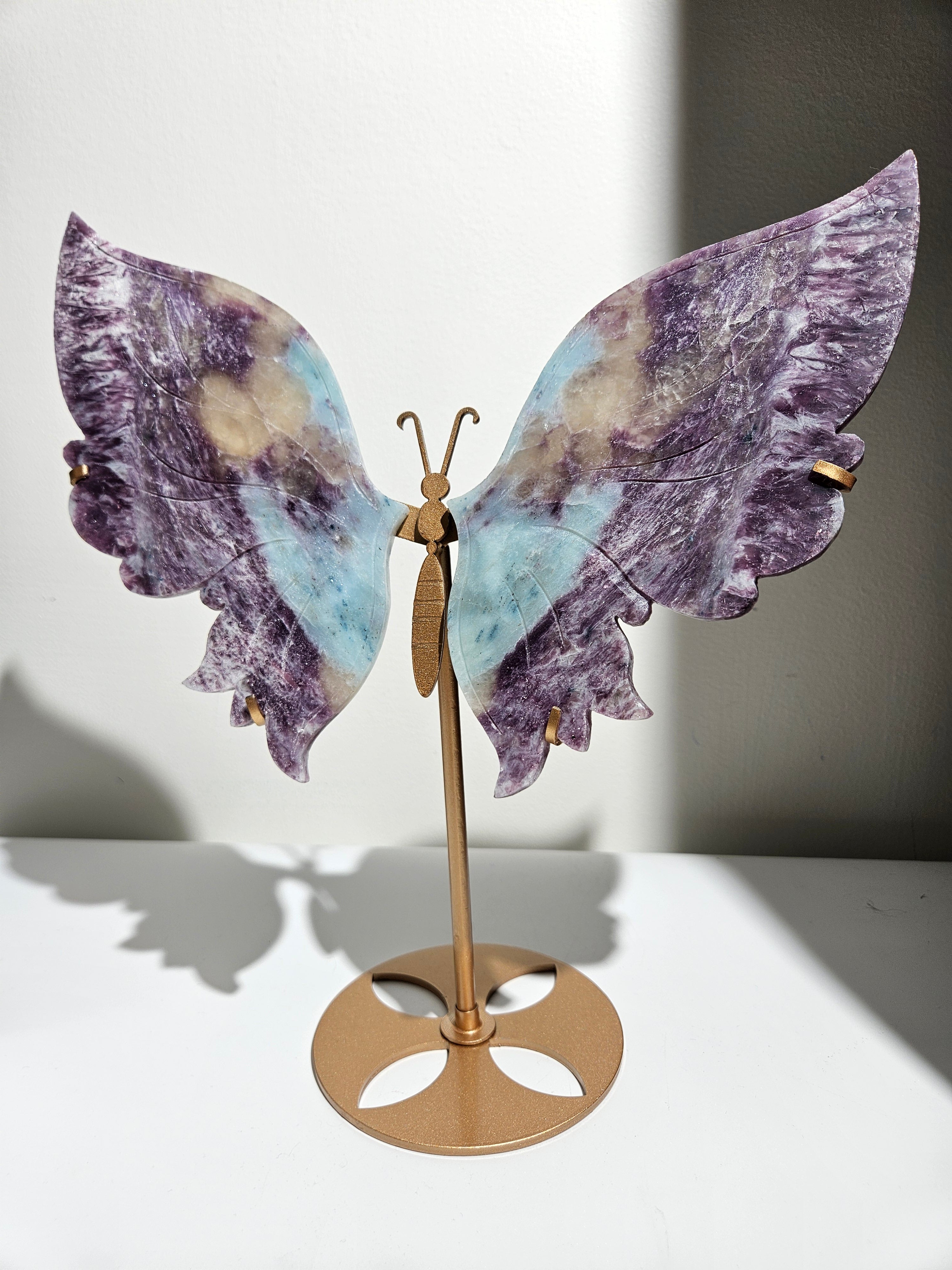 Lepidolite x Tourmaline Statement Butterfly