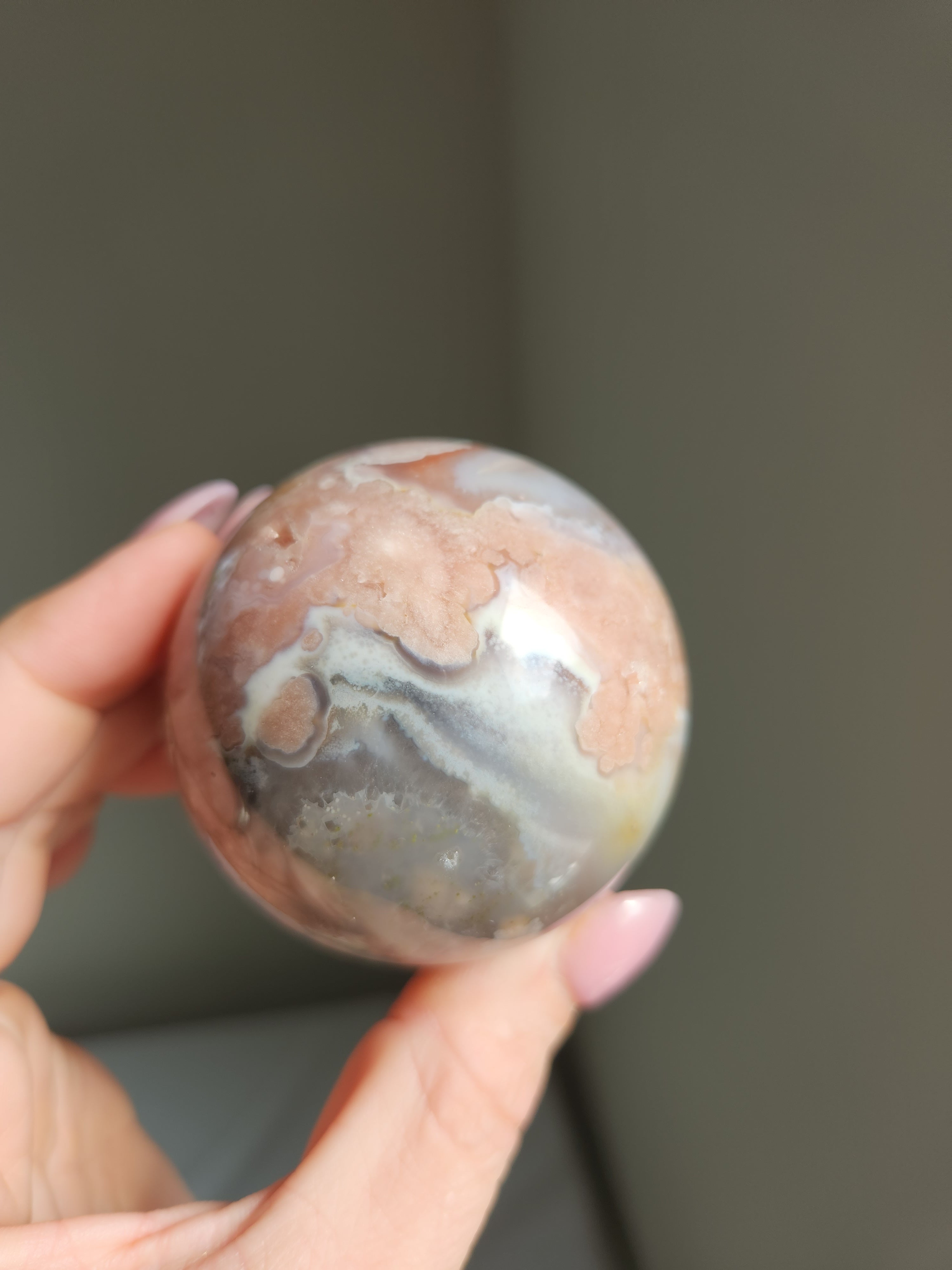 Flower Agate Sphere 009