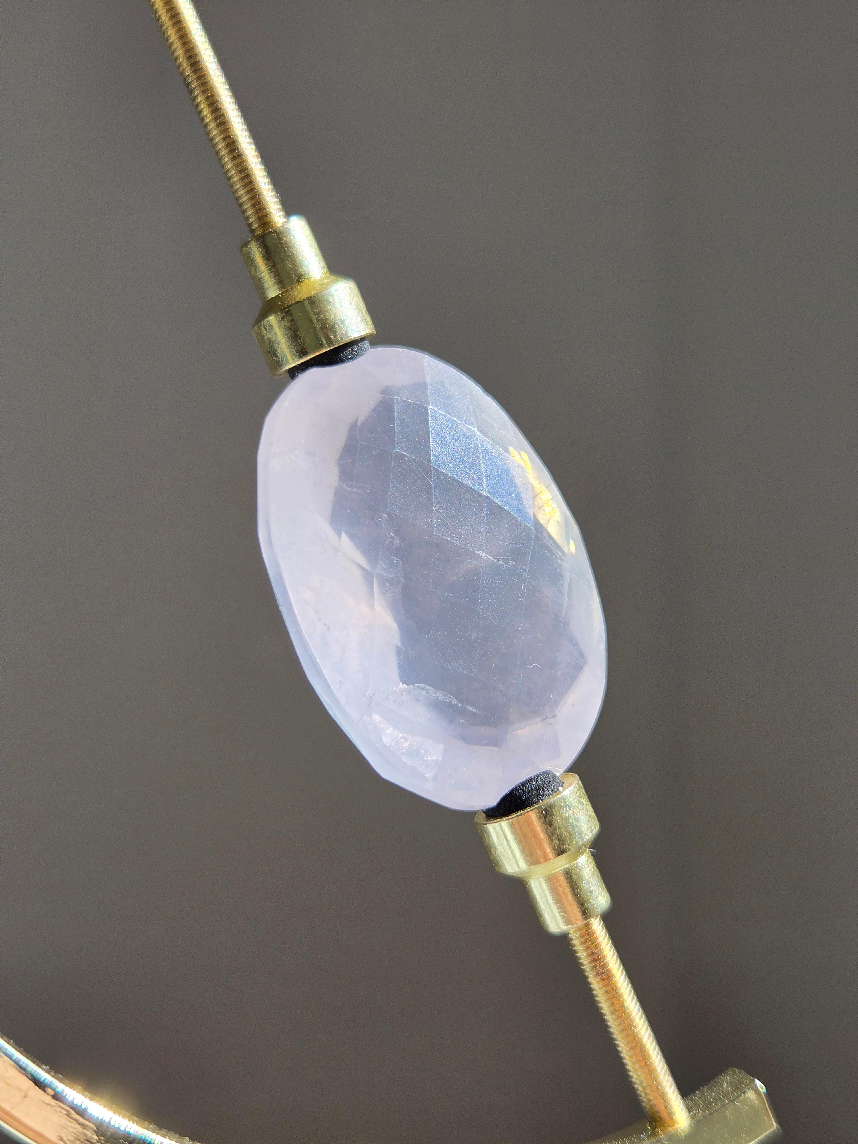 Faceted Rose Quartz on Caliper 011