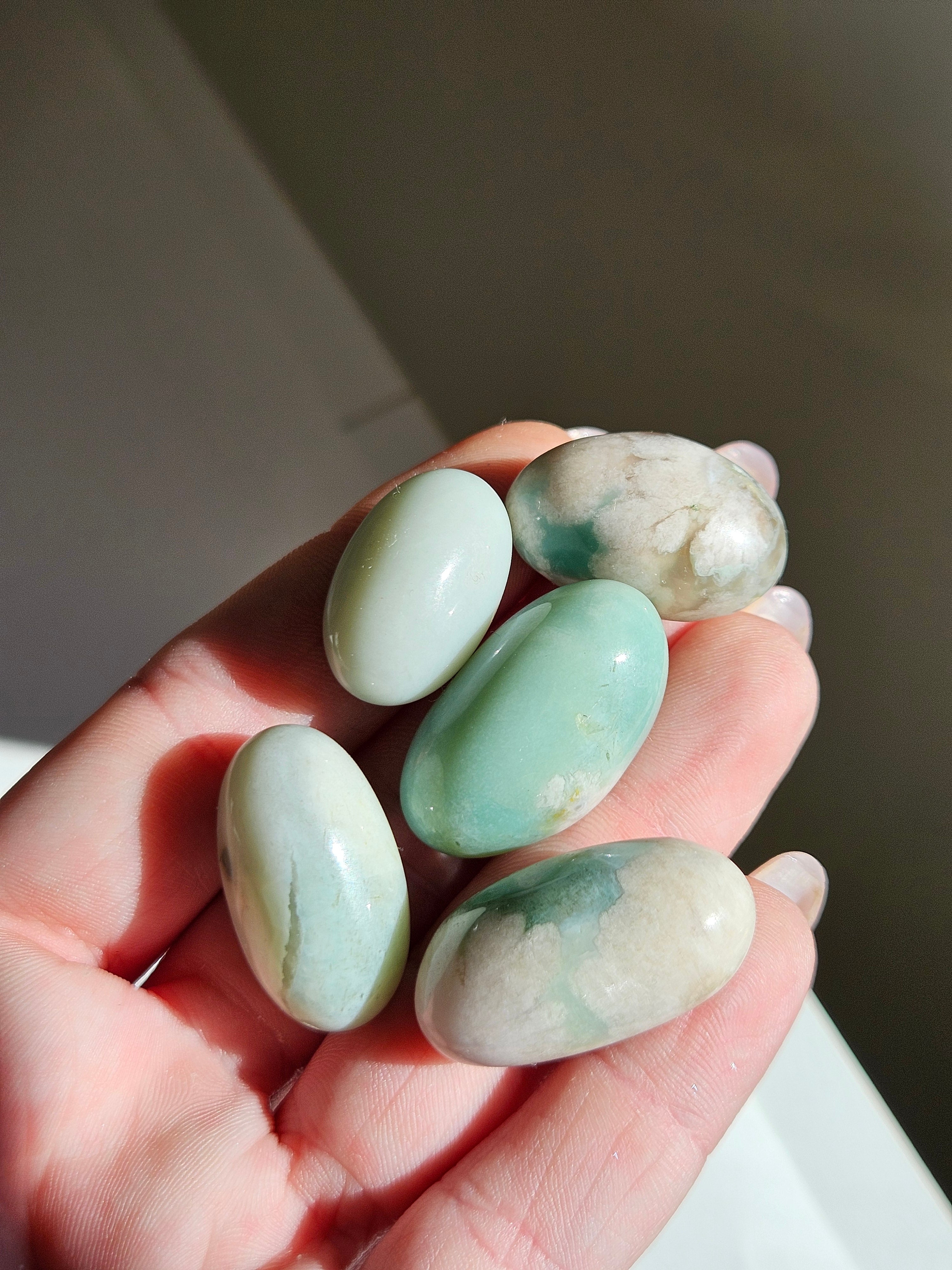 Green Flower Agate Shiva Set