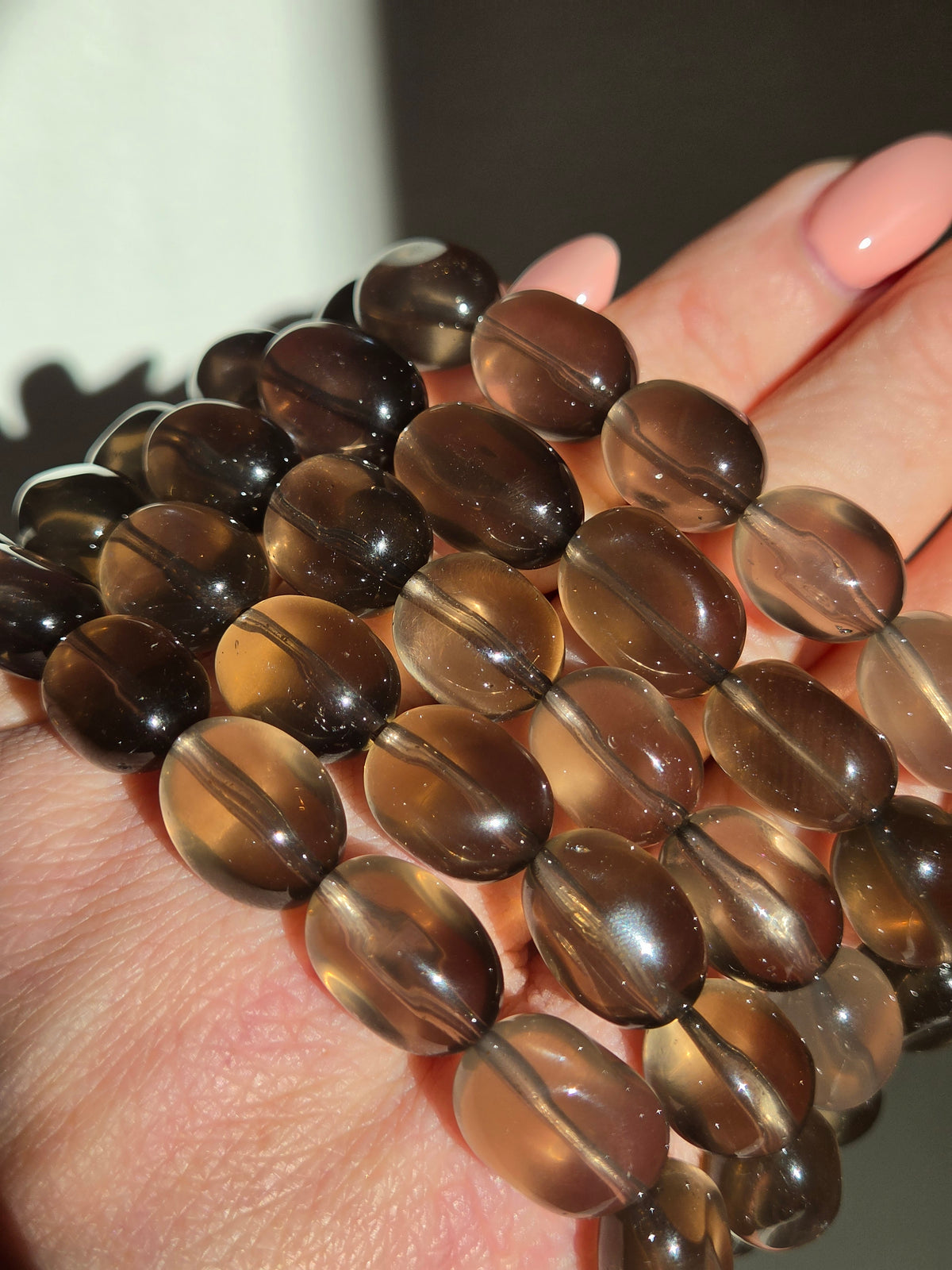 Smoky Quartz bracelet | oval beads