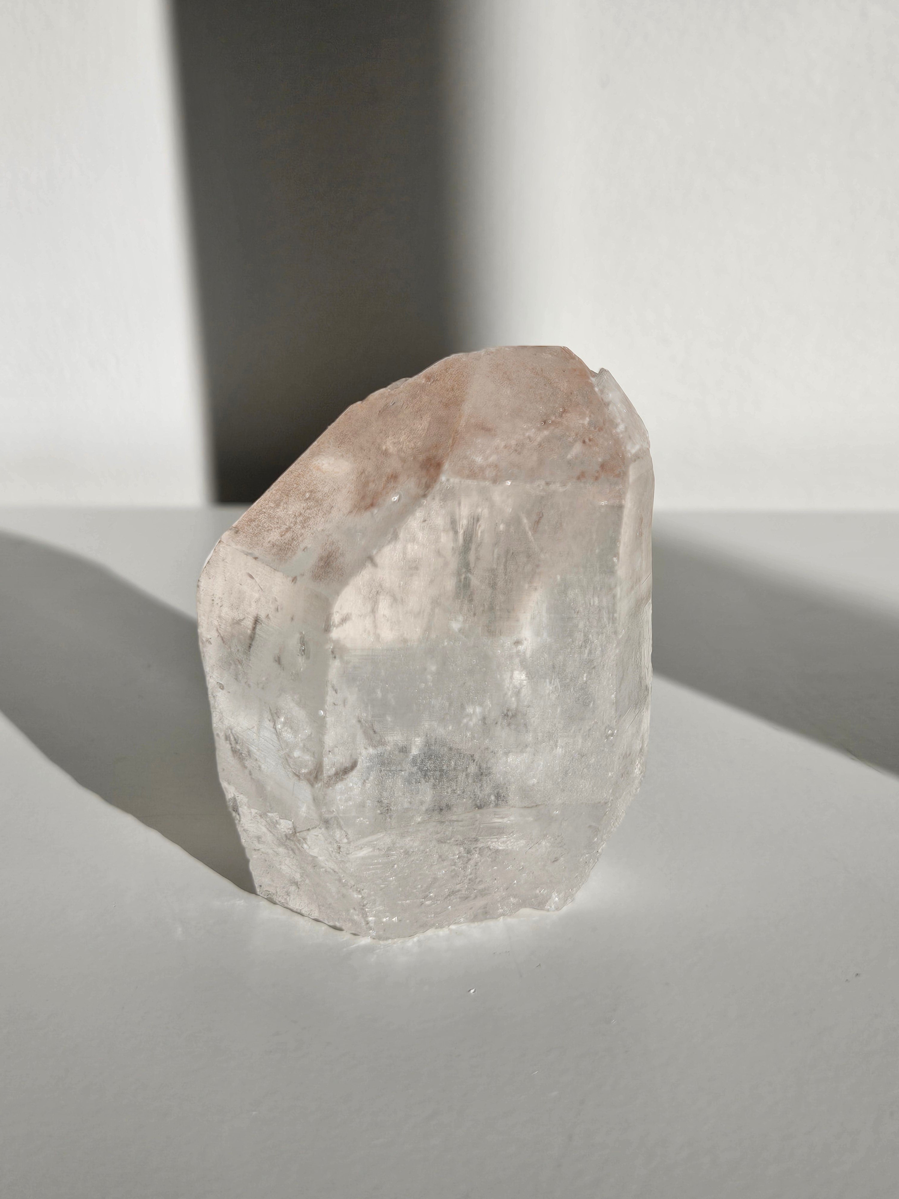 Hematite Crusted Semipolished Quartz Tower 001