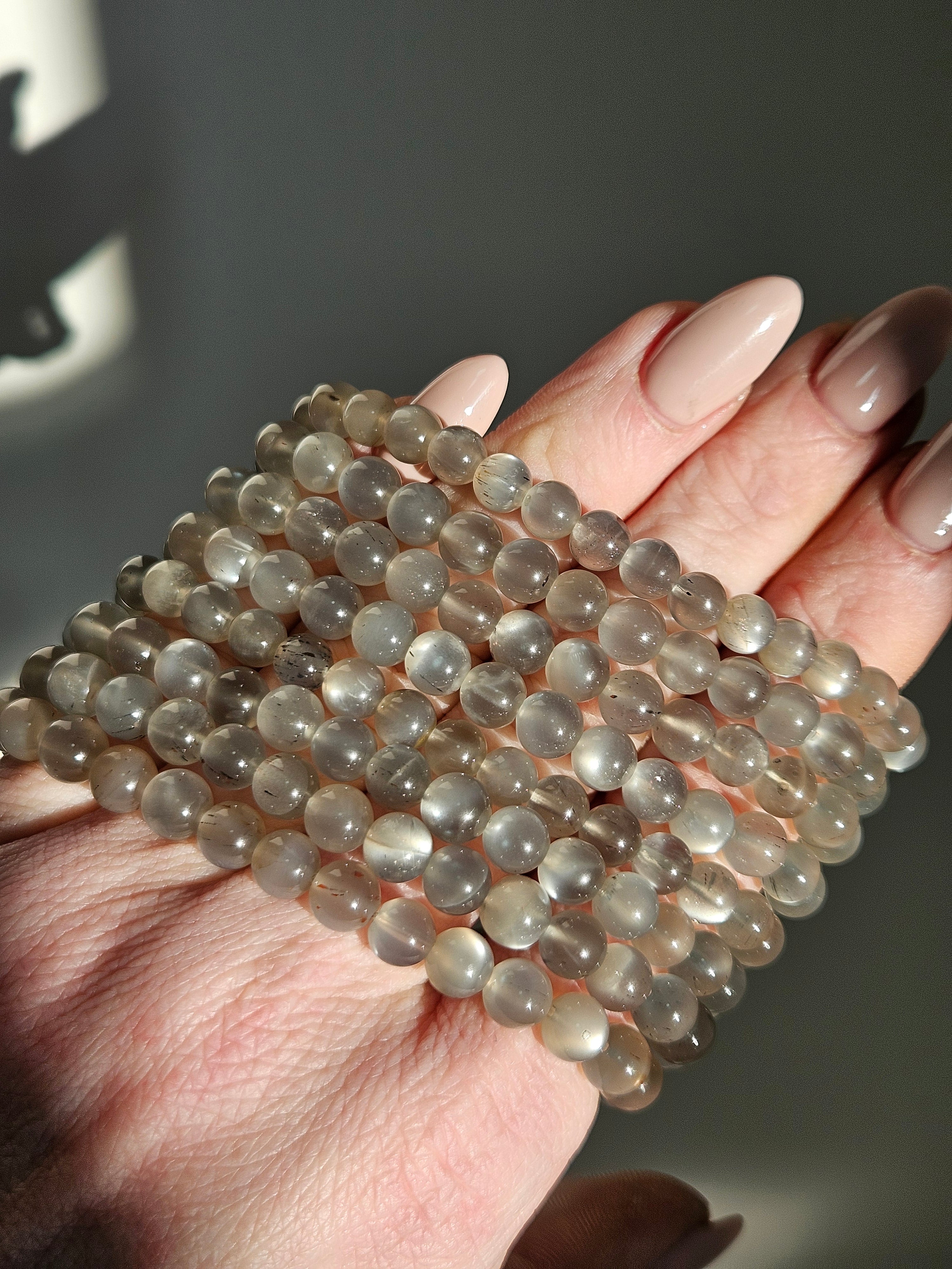 Grey Moonstone Bracelet | 6mm
