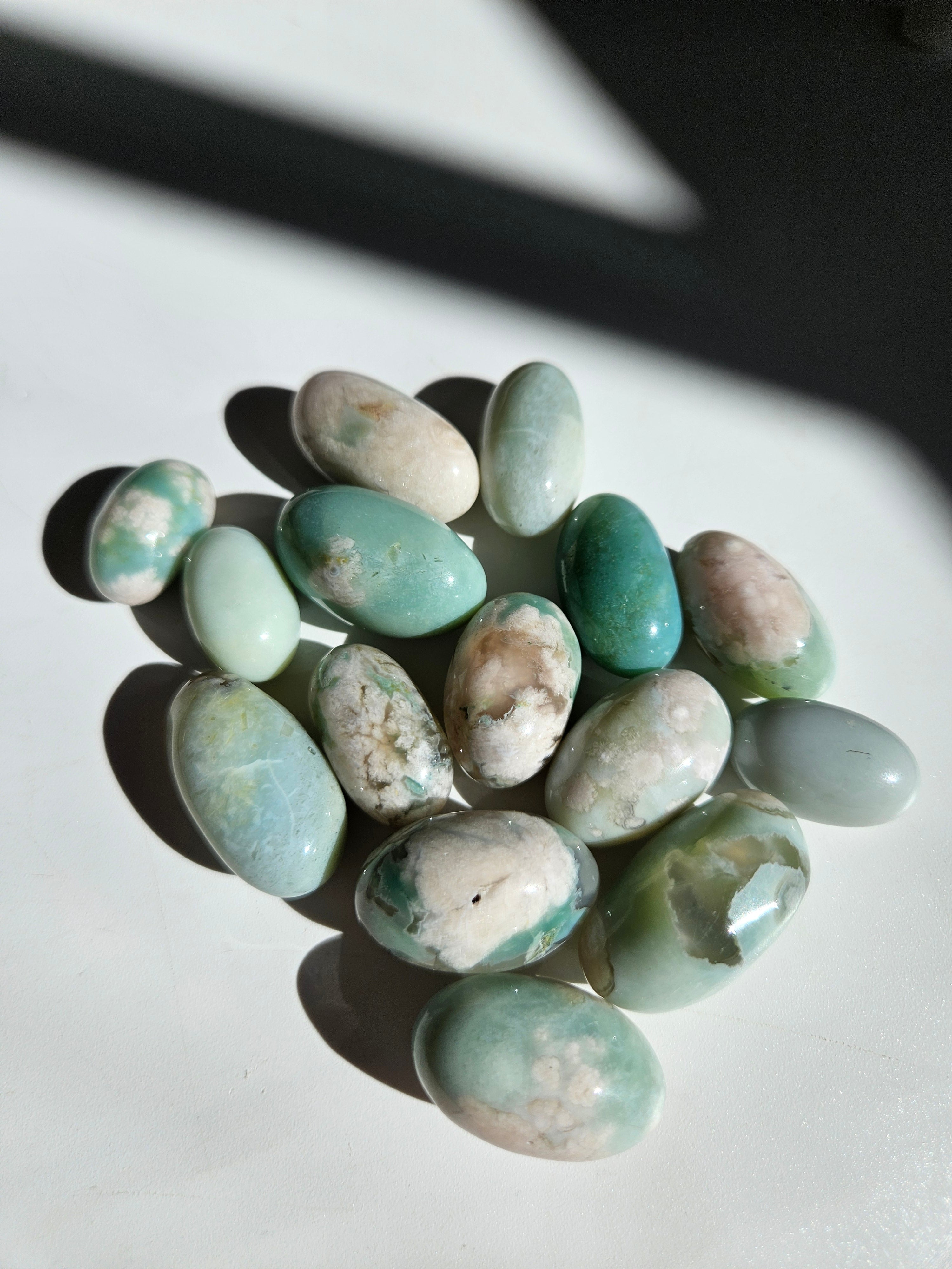 Green Flower Agate Shiva Set