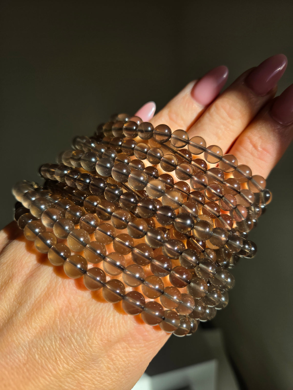 Smoky Quartz 3 wrap bracelet | 6.5mm