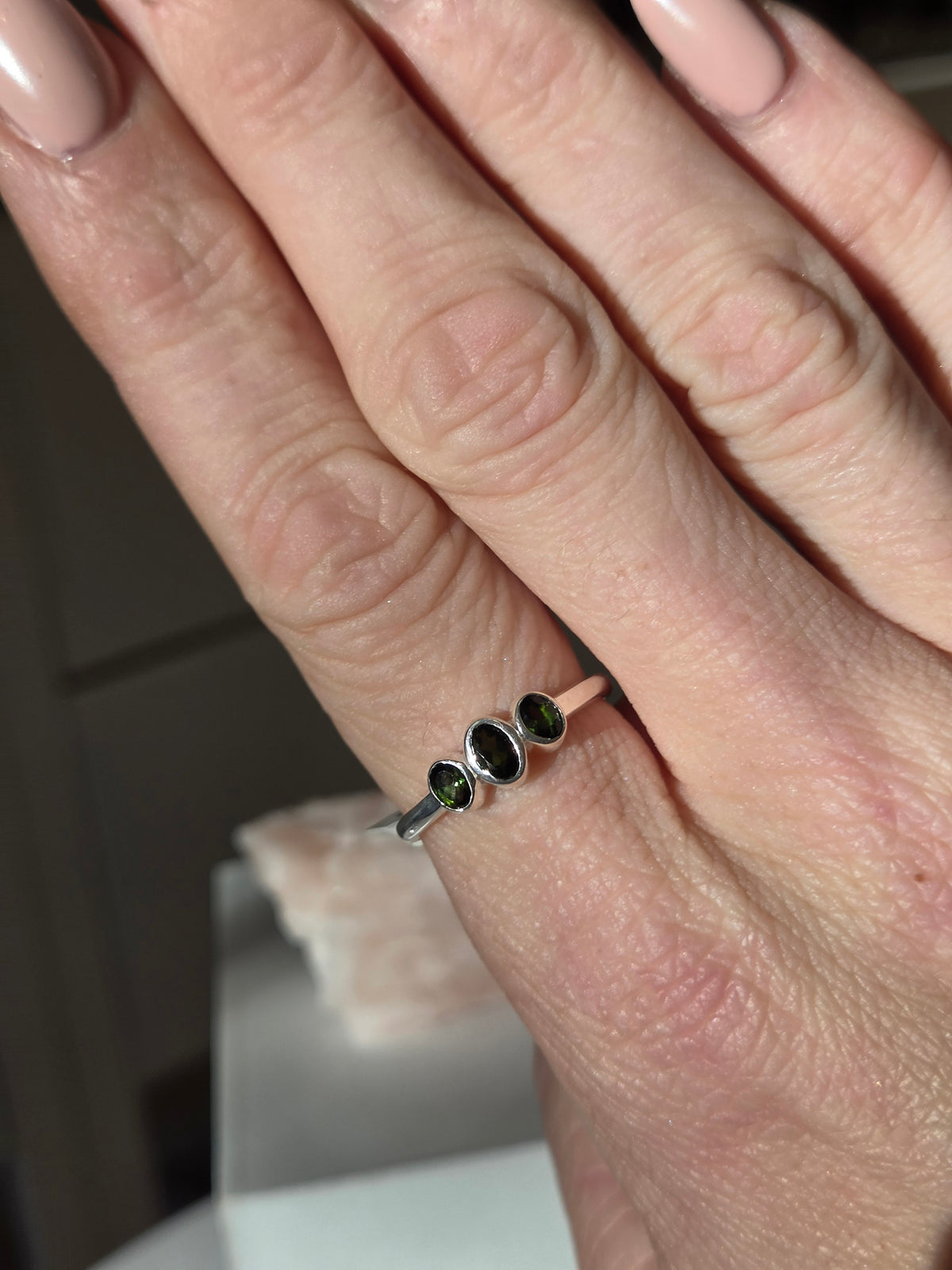 Size 9 | tourmaline Ring | silver 036