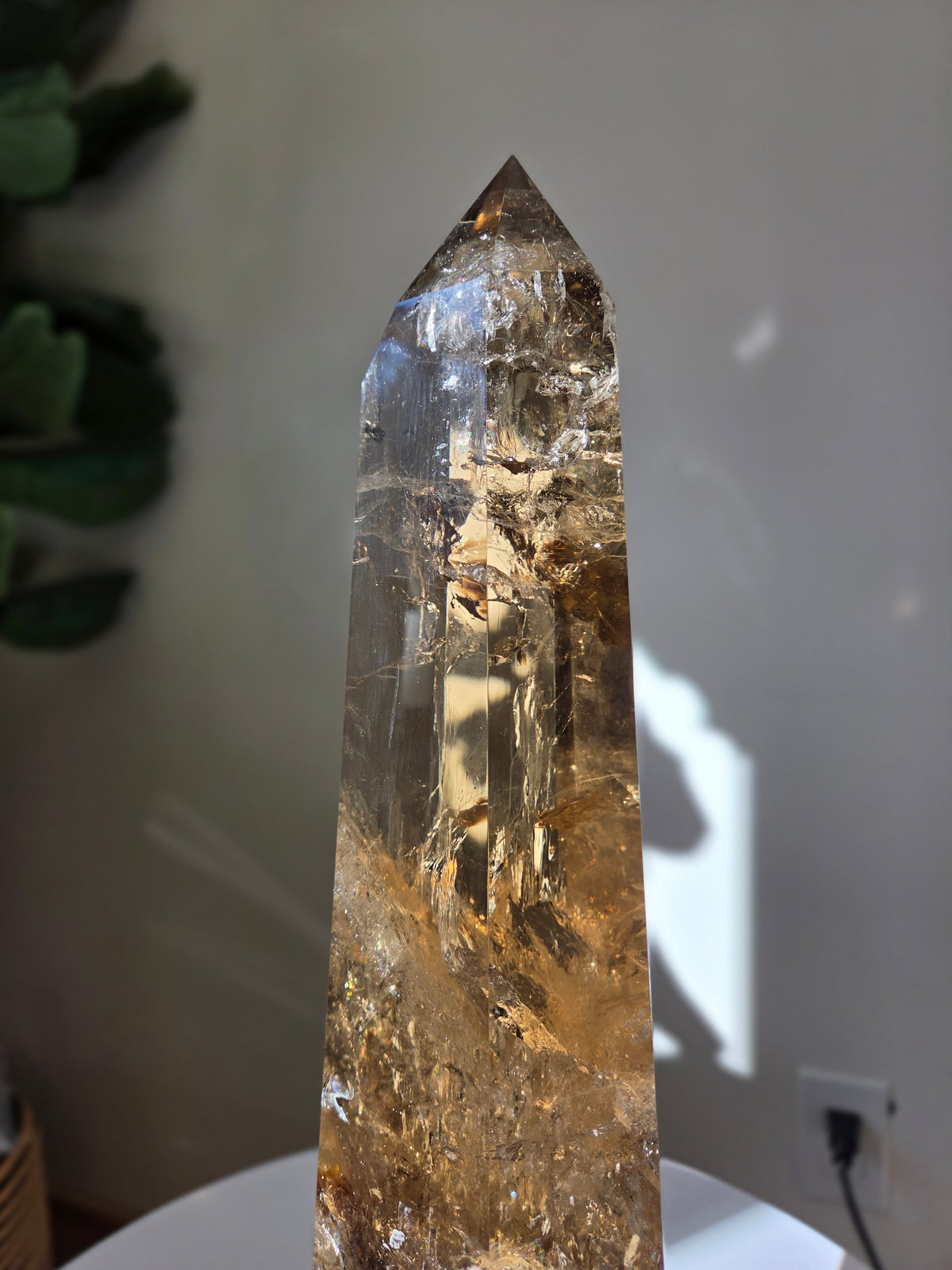 Smoky Citrine Statement on custom Spinning stand