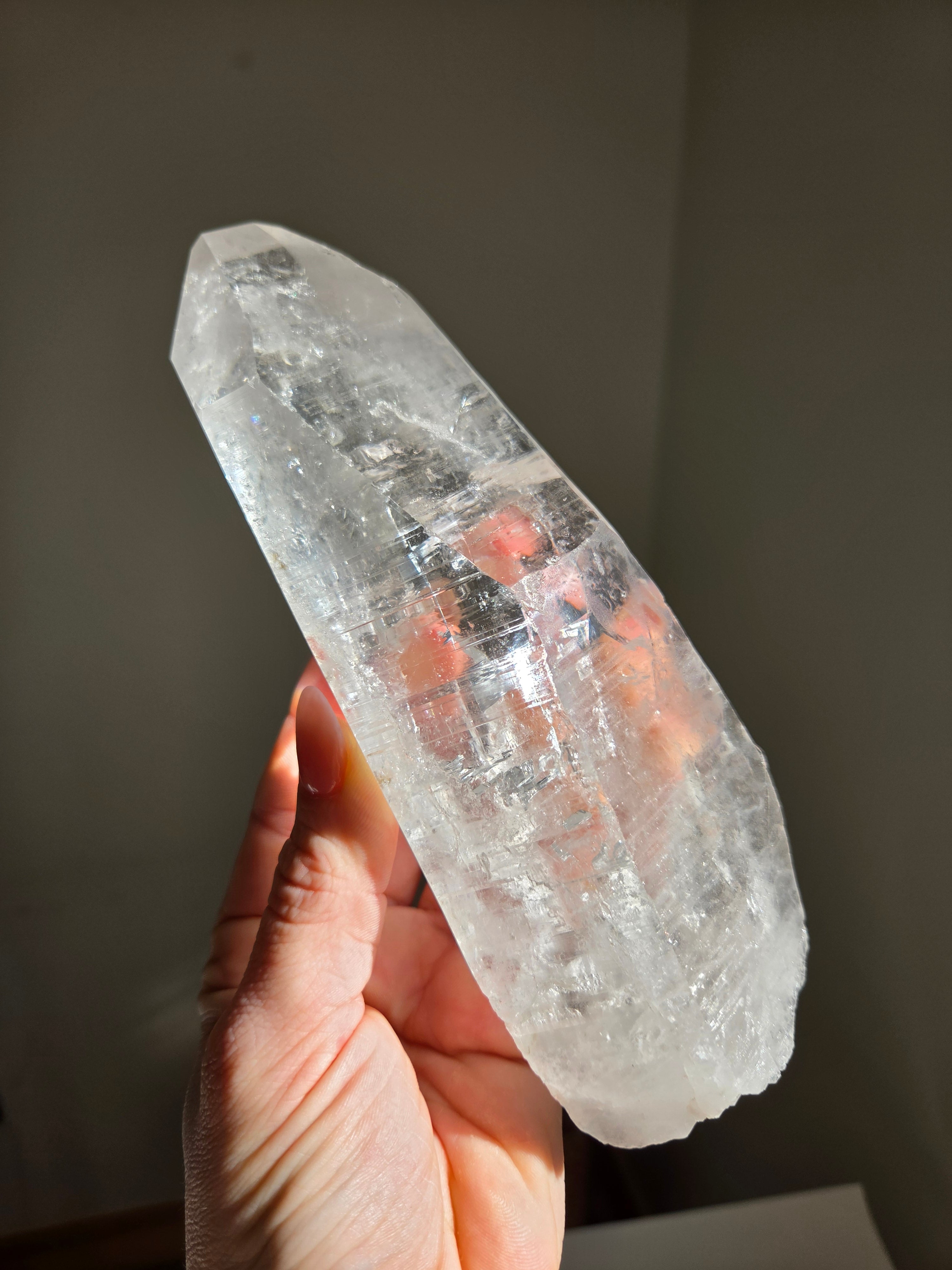 Semipolished Lemurian Quartz Wand