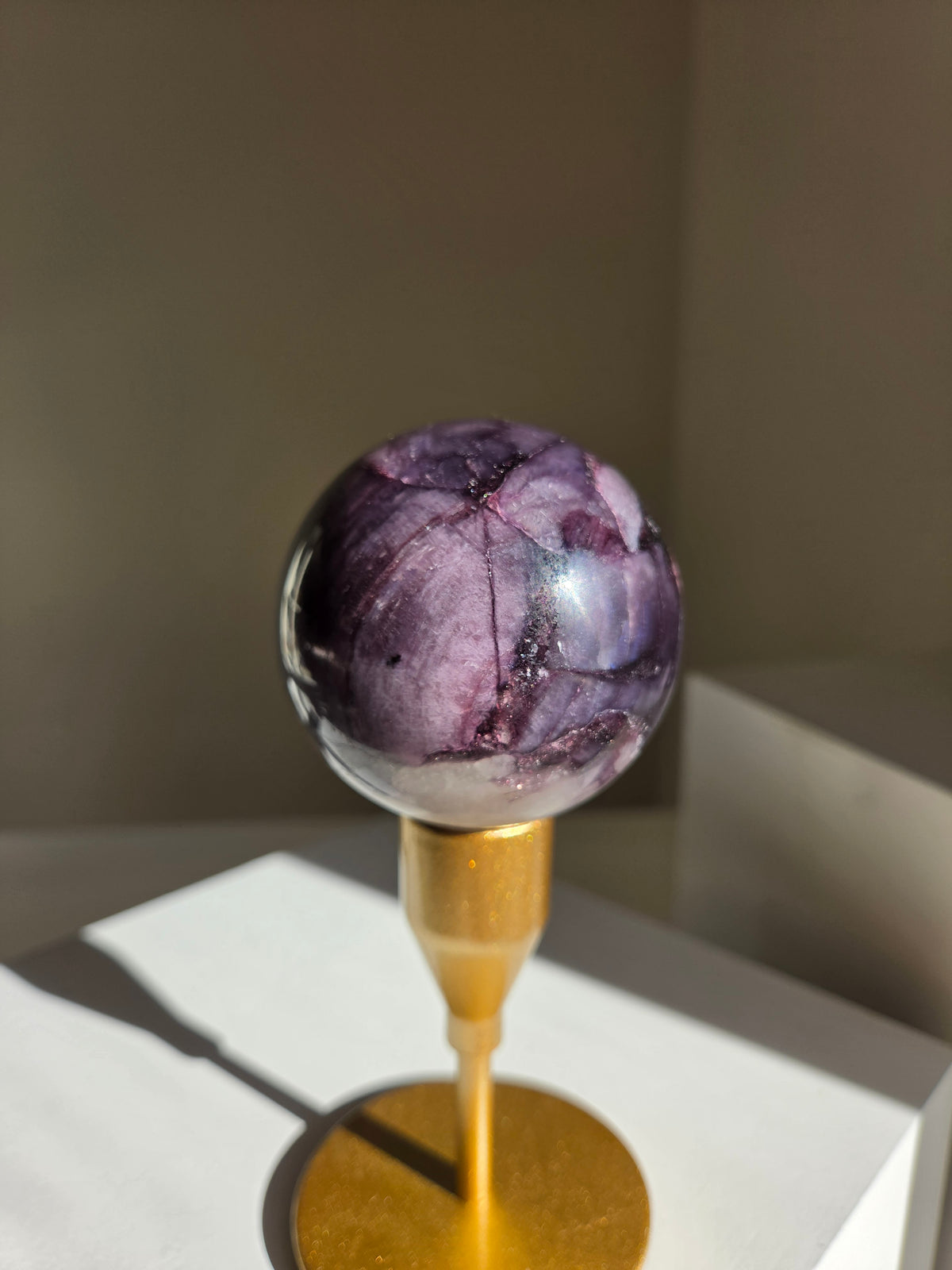 Gem Lepidolite Sphere 002
