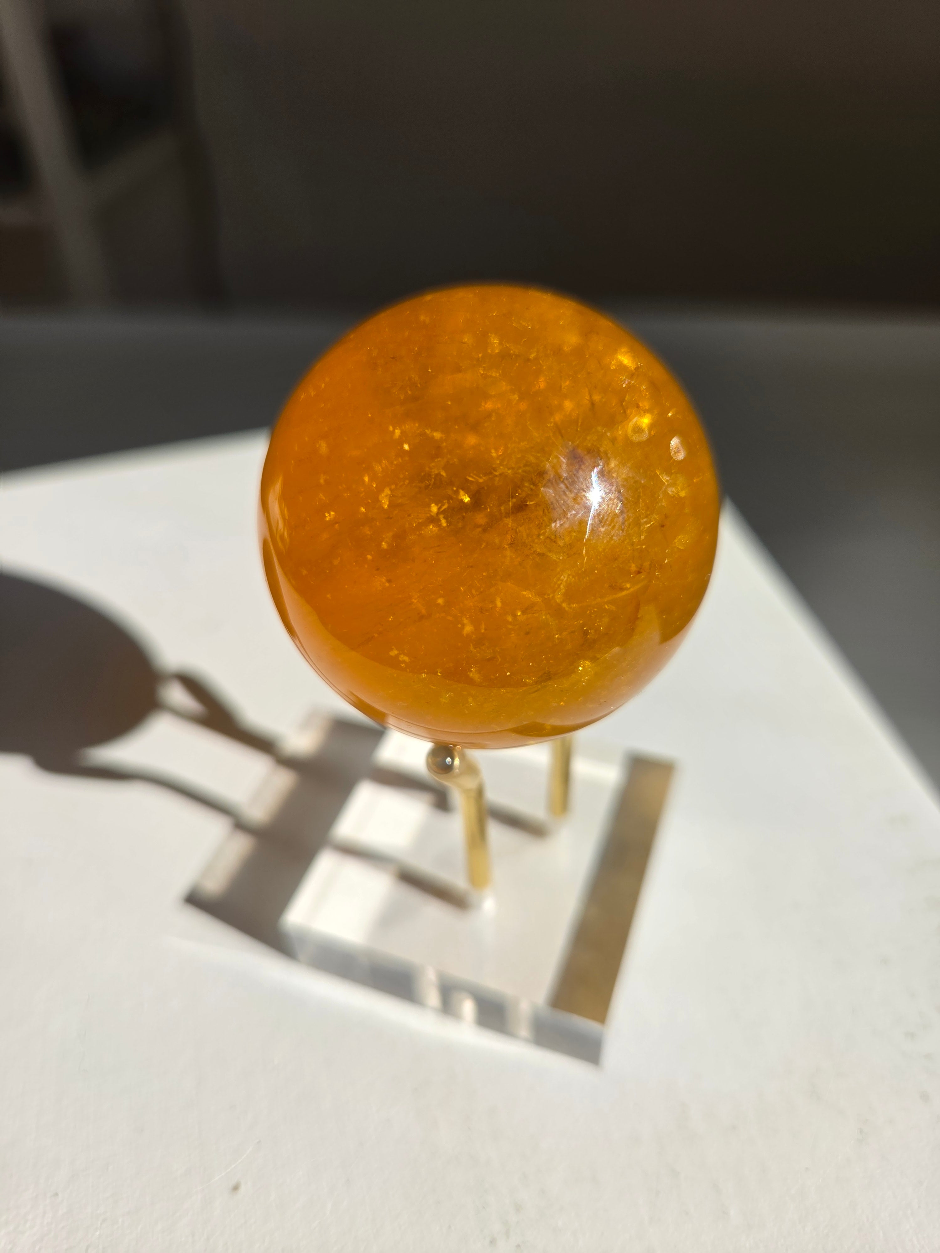 Yellow Fluorite x Mica Sphere 004