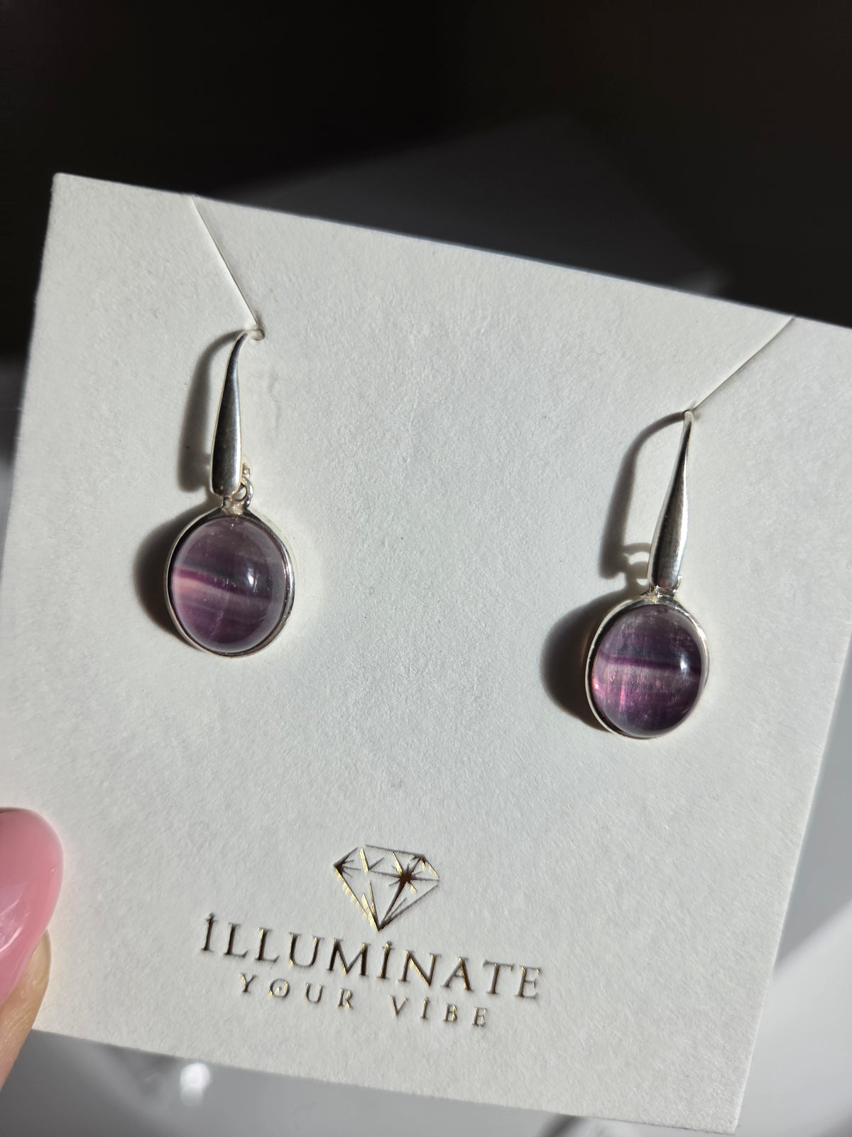 Fluorite Silver Earrings 003
