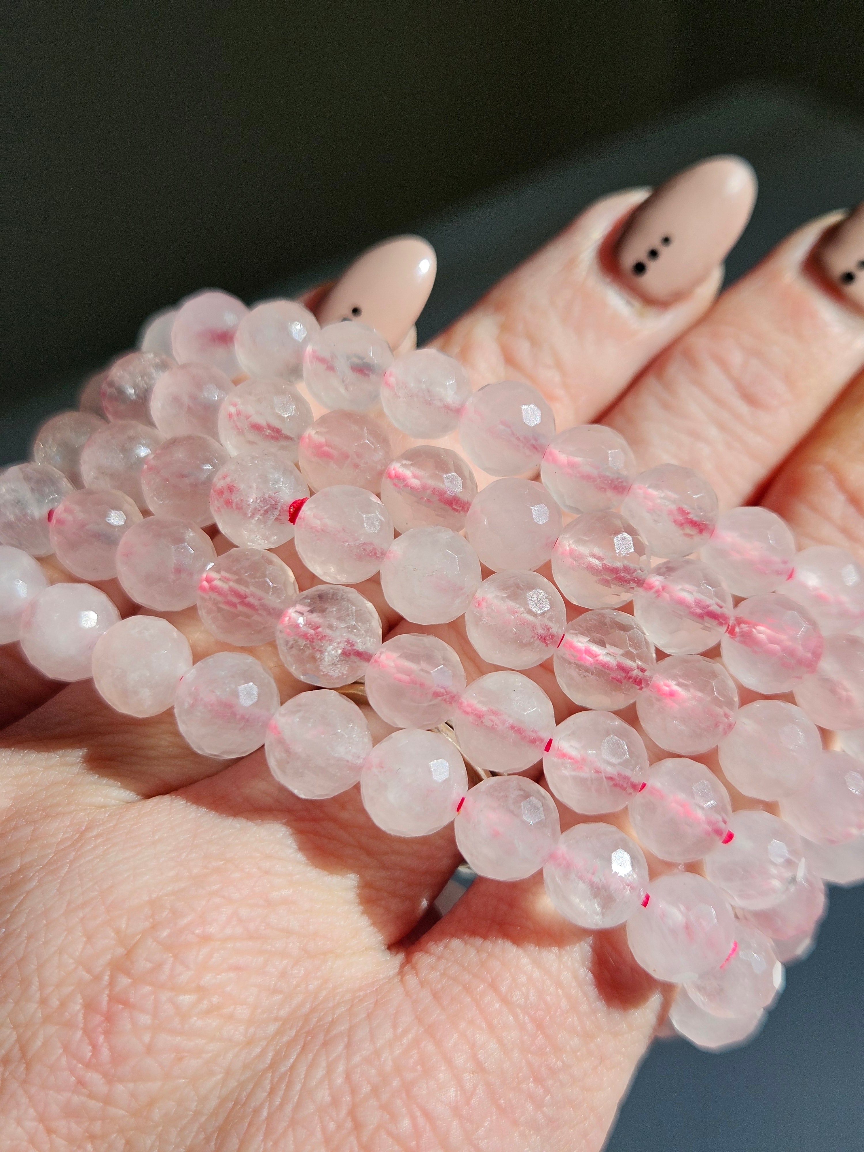Rose Quartz Faceted Bracelet | 7mm