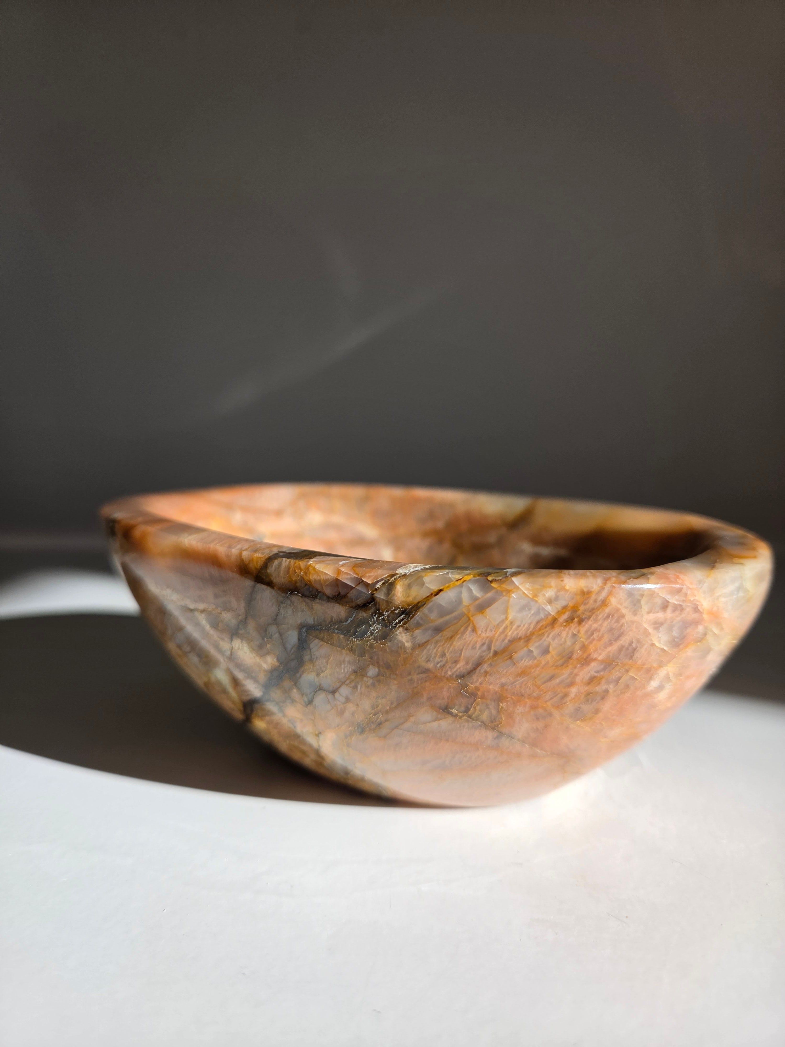 Peach Moonstone x Smoky Quartz Bowl 004