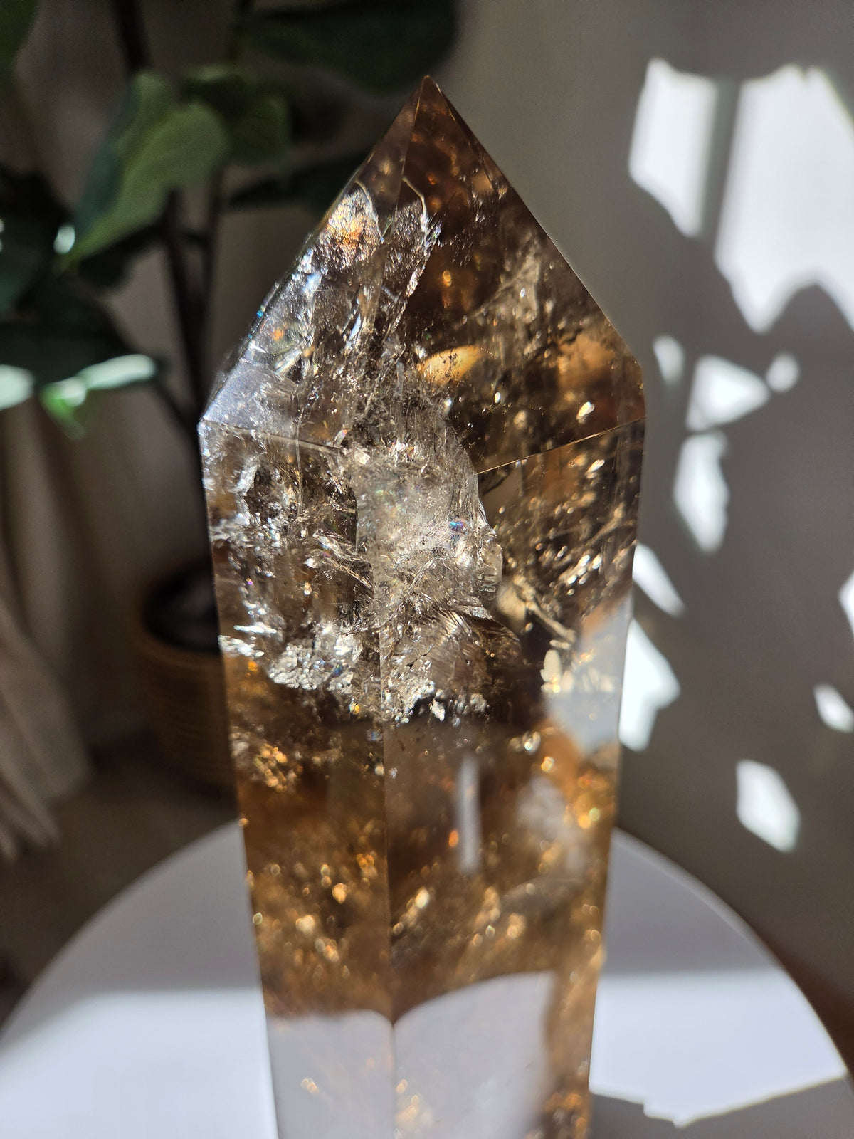 Smoky Citrine Statement on custom Spinning stand