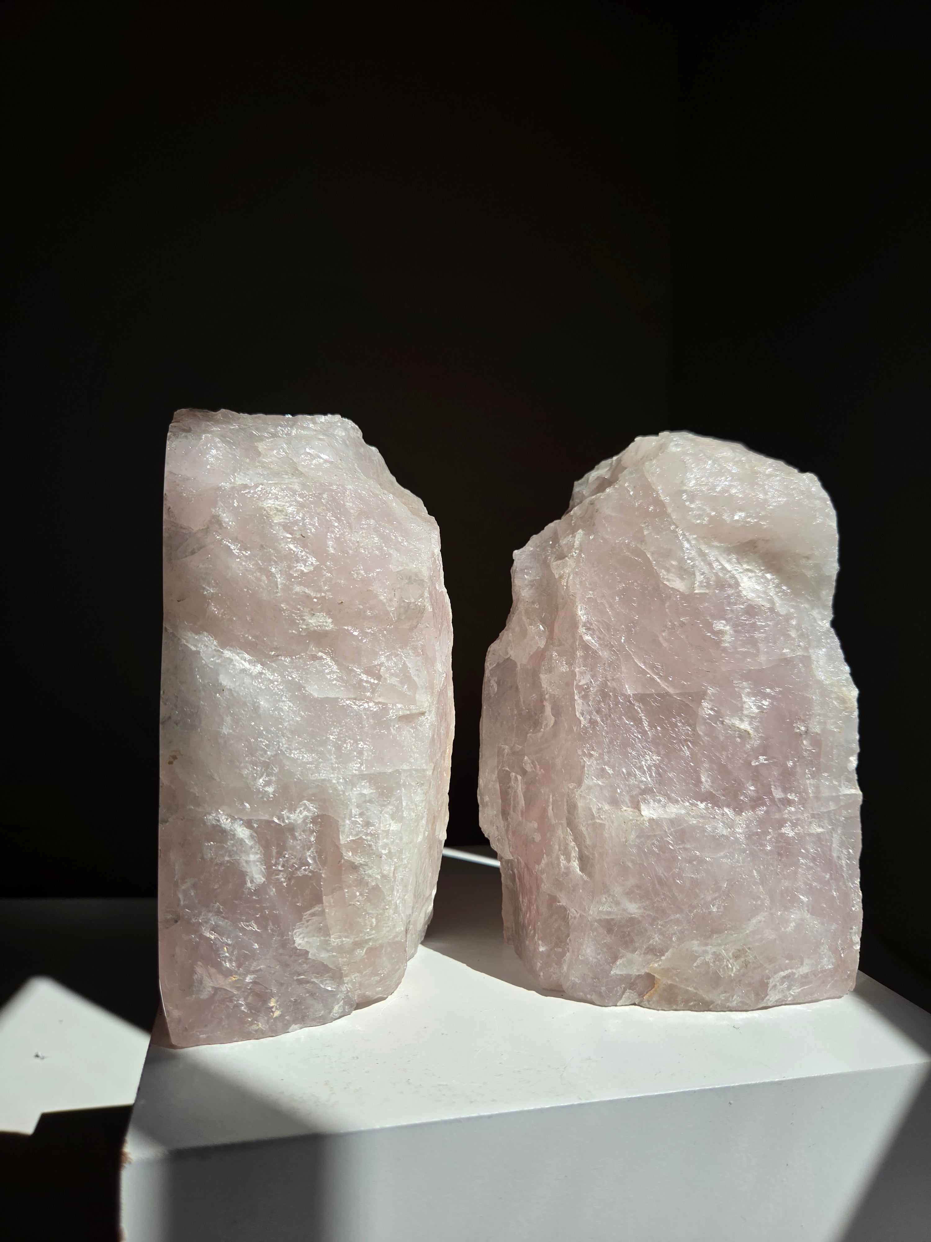 Rose Quartz Bookends