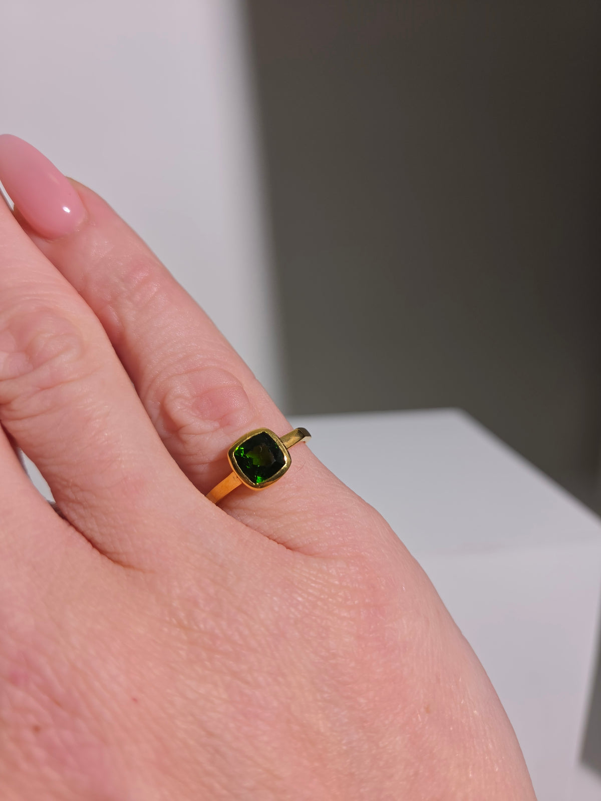 Size 6 | Chrome Diopside Ring | gold filled