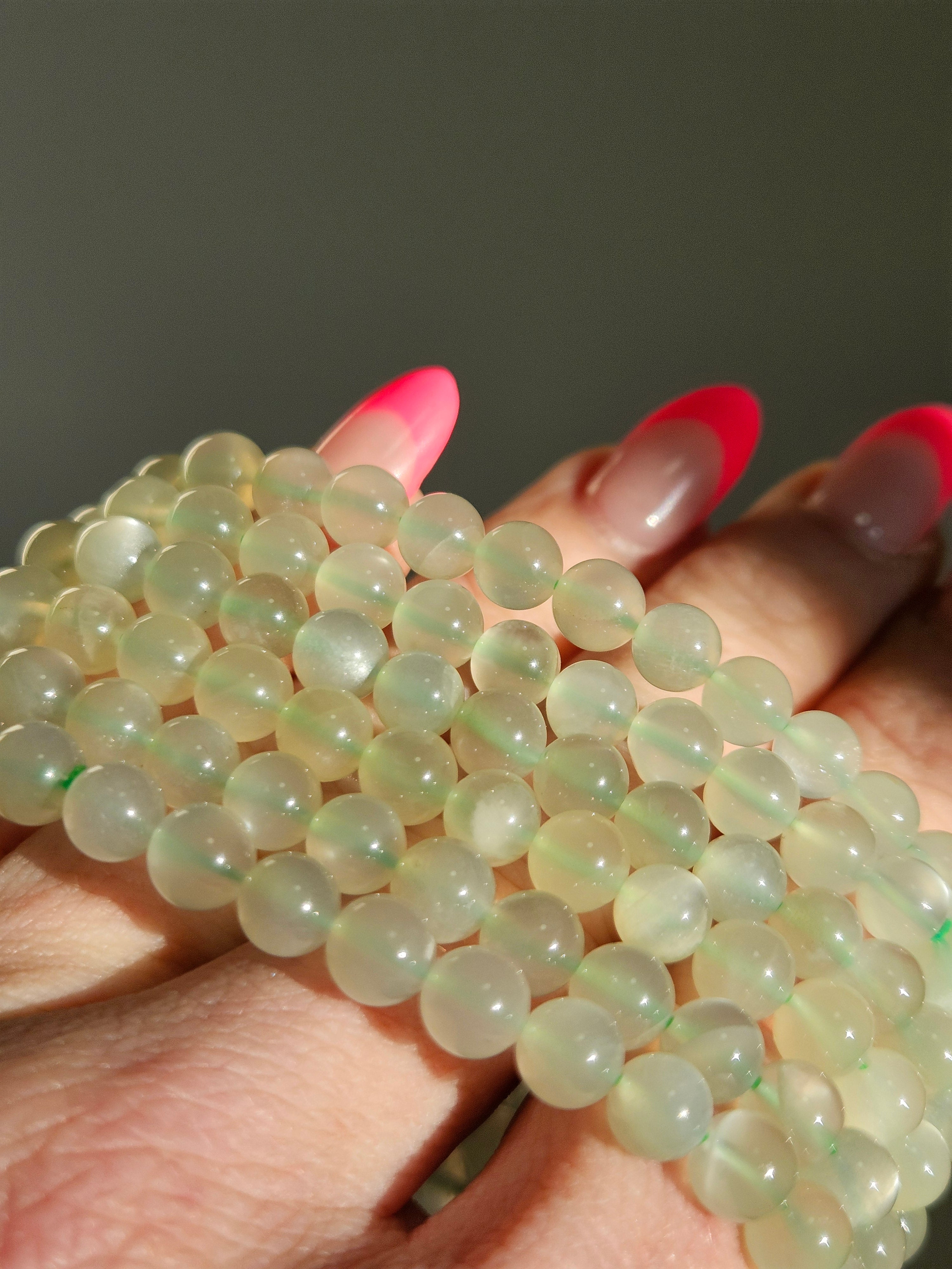 Green Moonstone Bracelet | 6mm