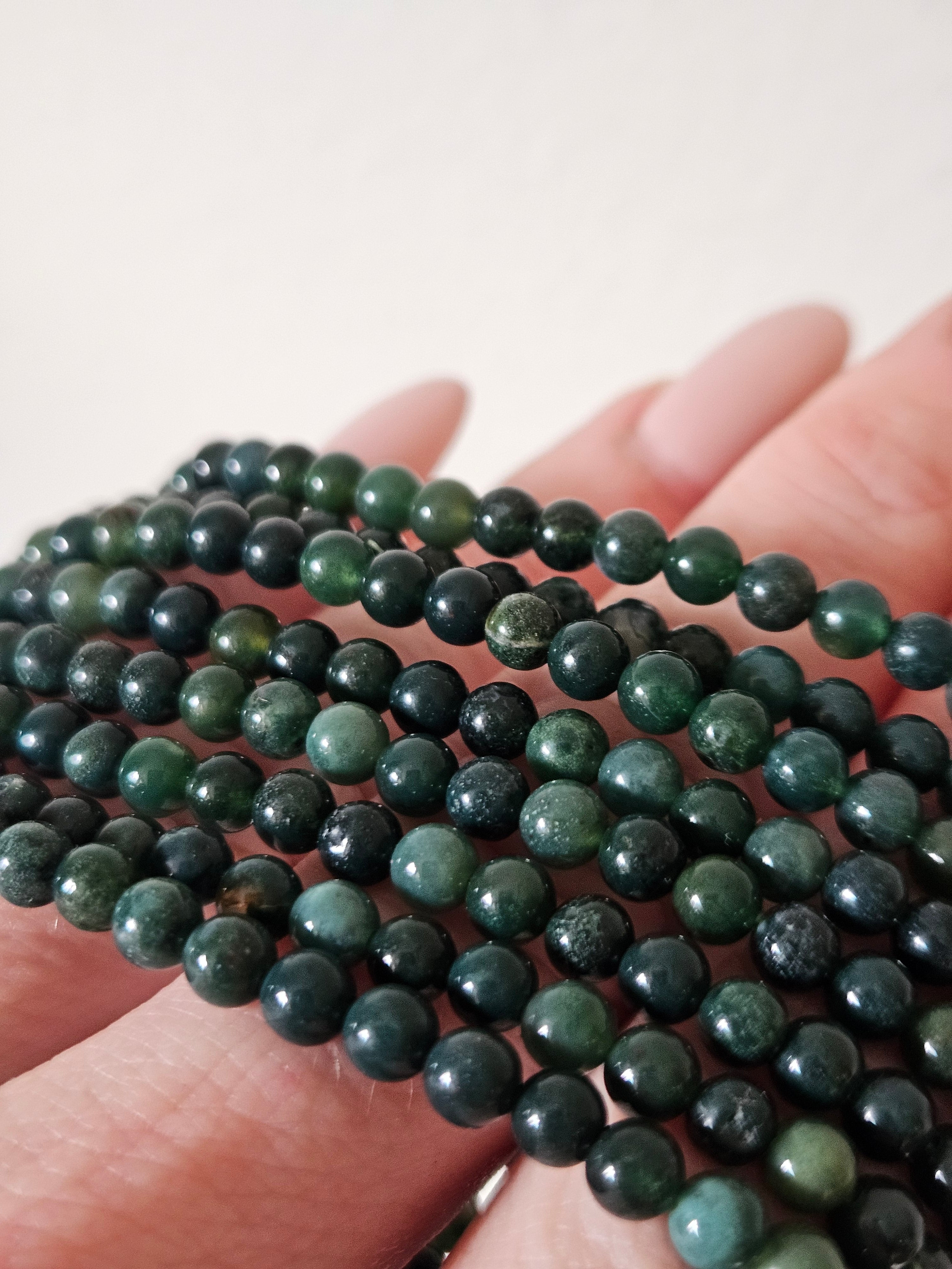 Moss Agate Bracelet | 4mm