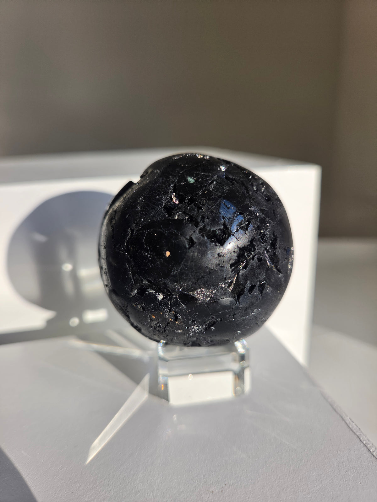 Fibrous Black Tourmaline Sphere 001