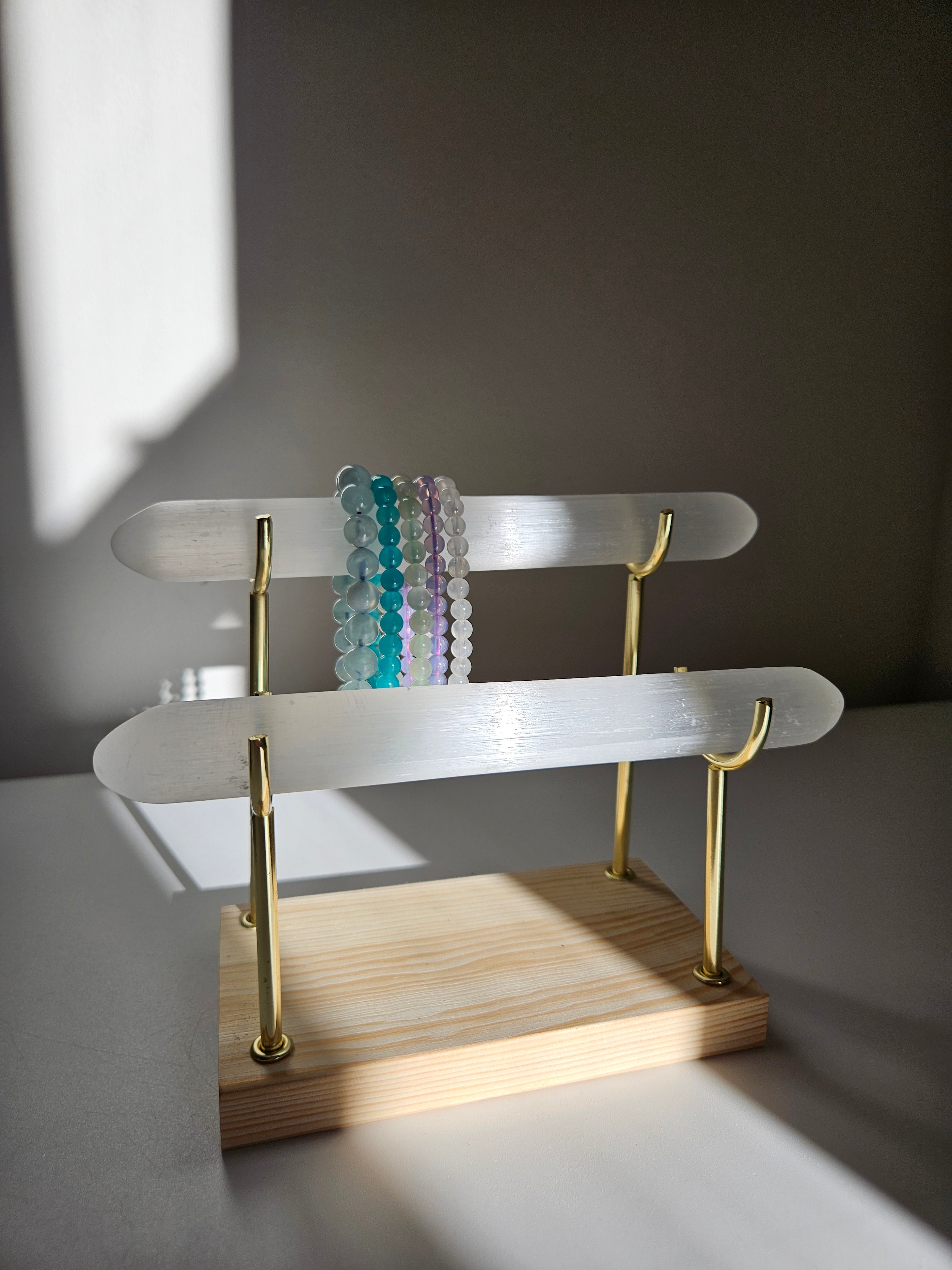 Selenite Bracelet Holder | 2 teir