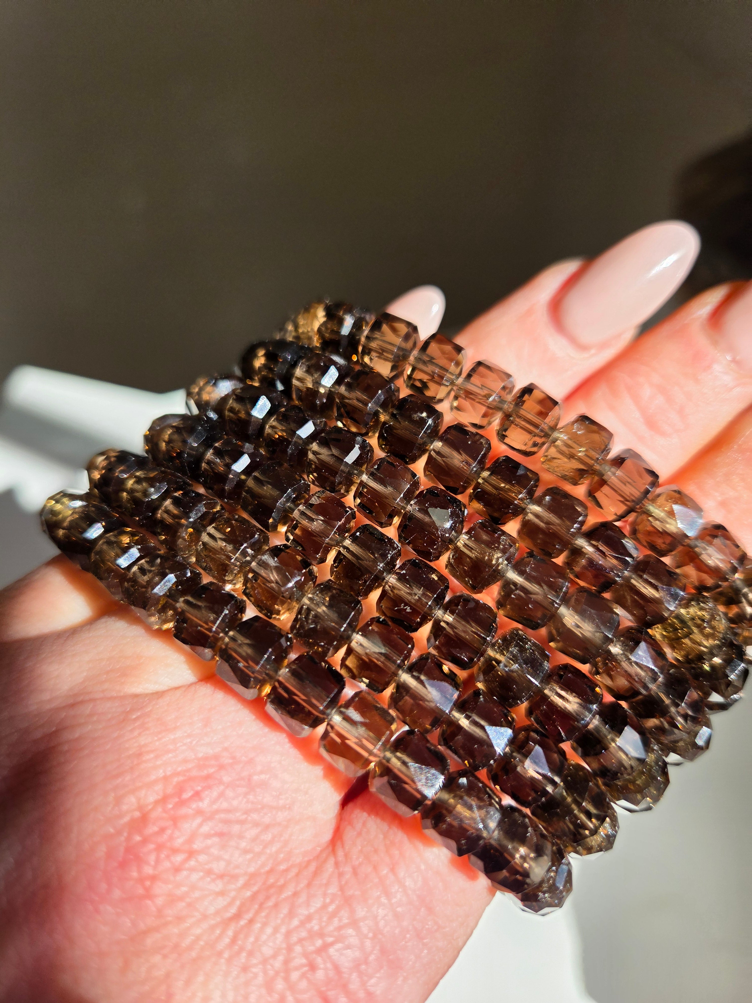Smoky Quartz Faceted bracelet