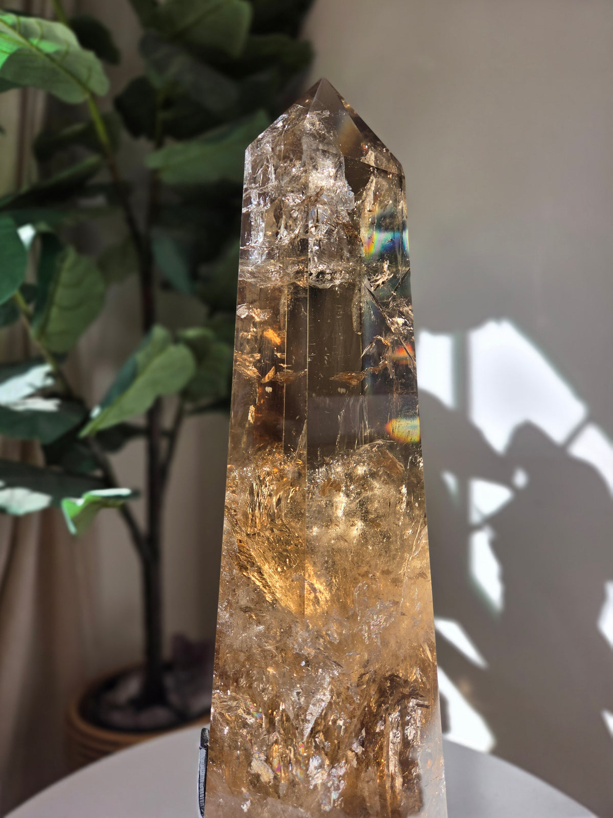 Smoky Citrine Statement on custom Spinning stand