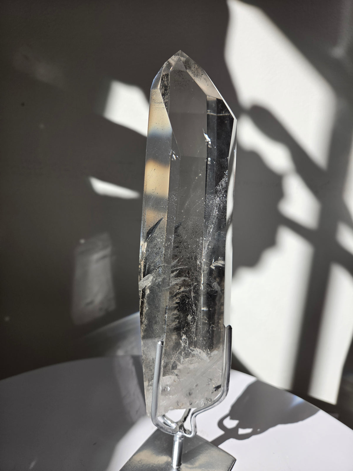 Phantom Lemurian Quartz on stand 001