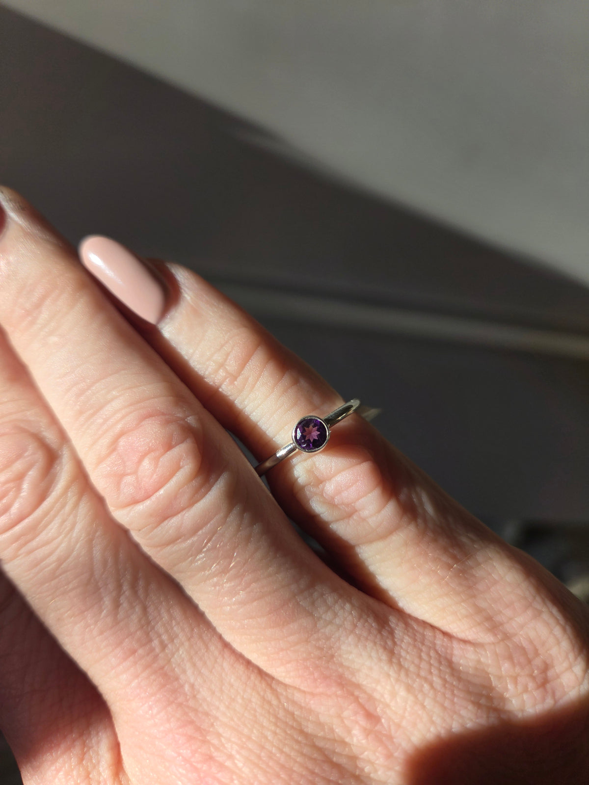 Size 5 | Amethyst Ring | silver 023