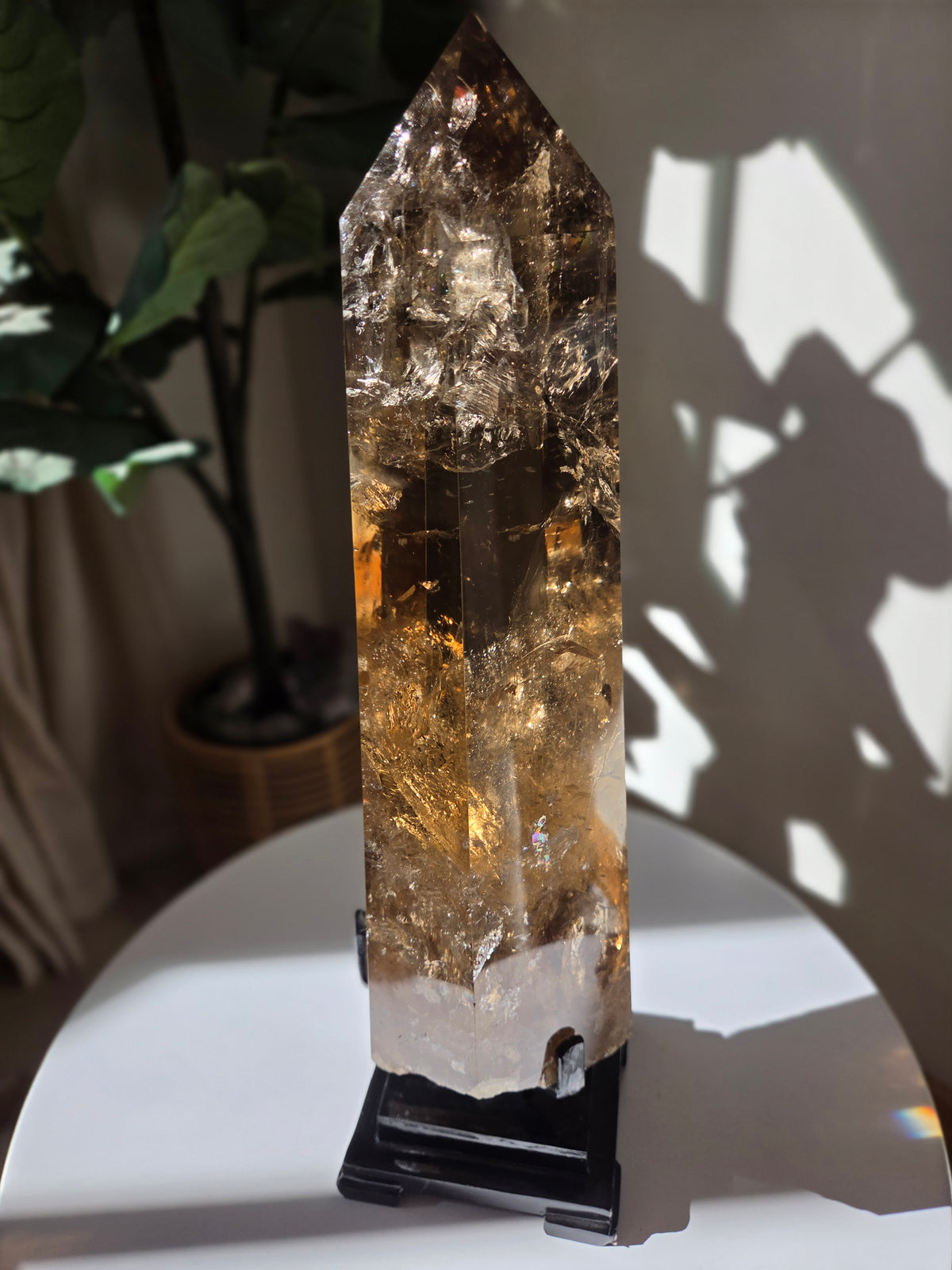 Smoky Citrine Statement on custom Spinning stand