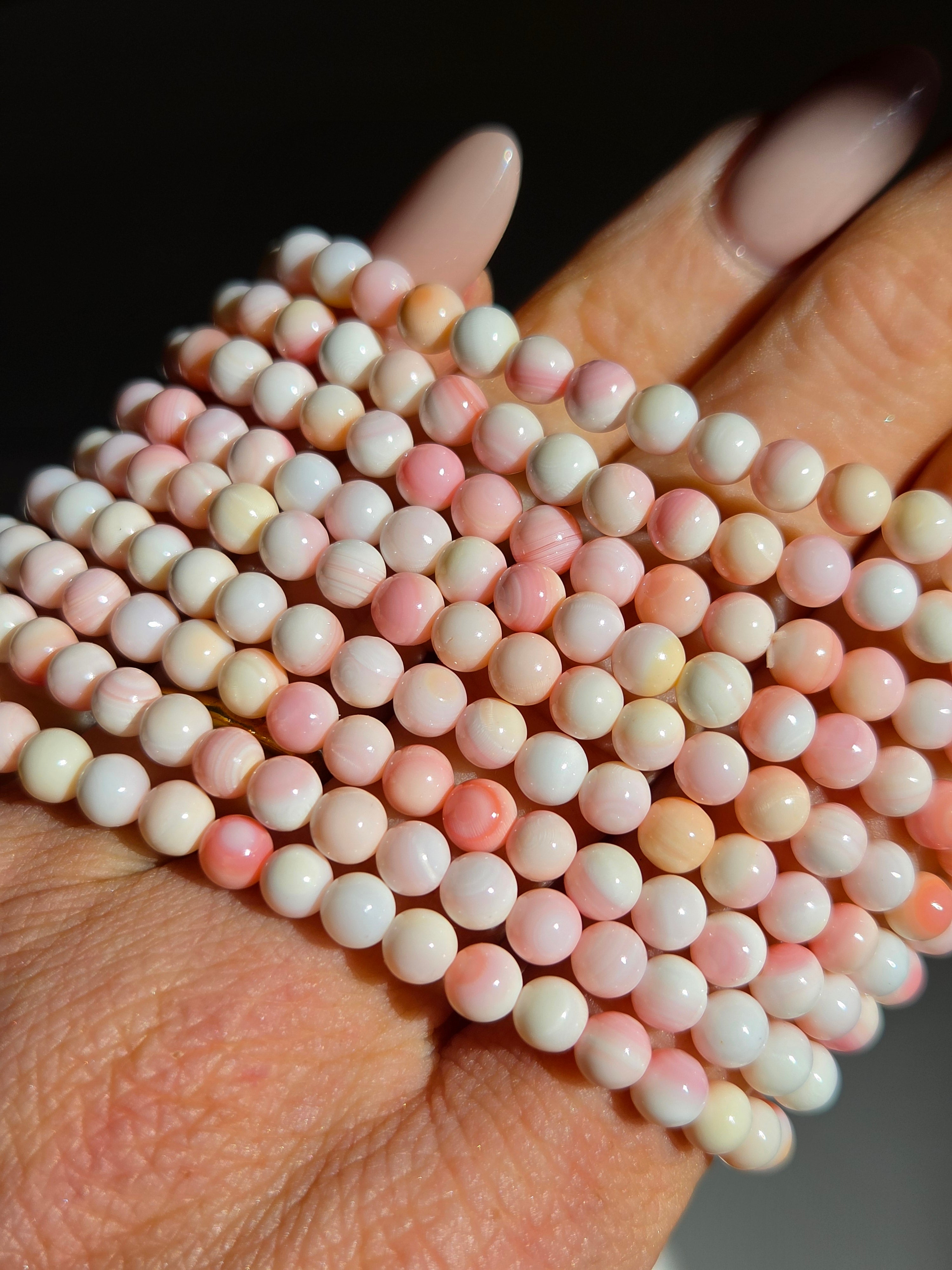 Pink Conch Shell bracelet | 5.5mm