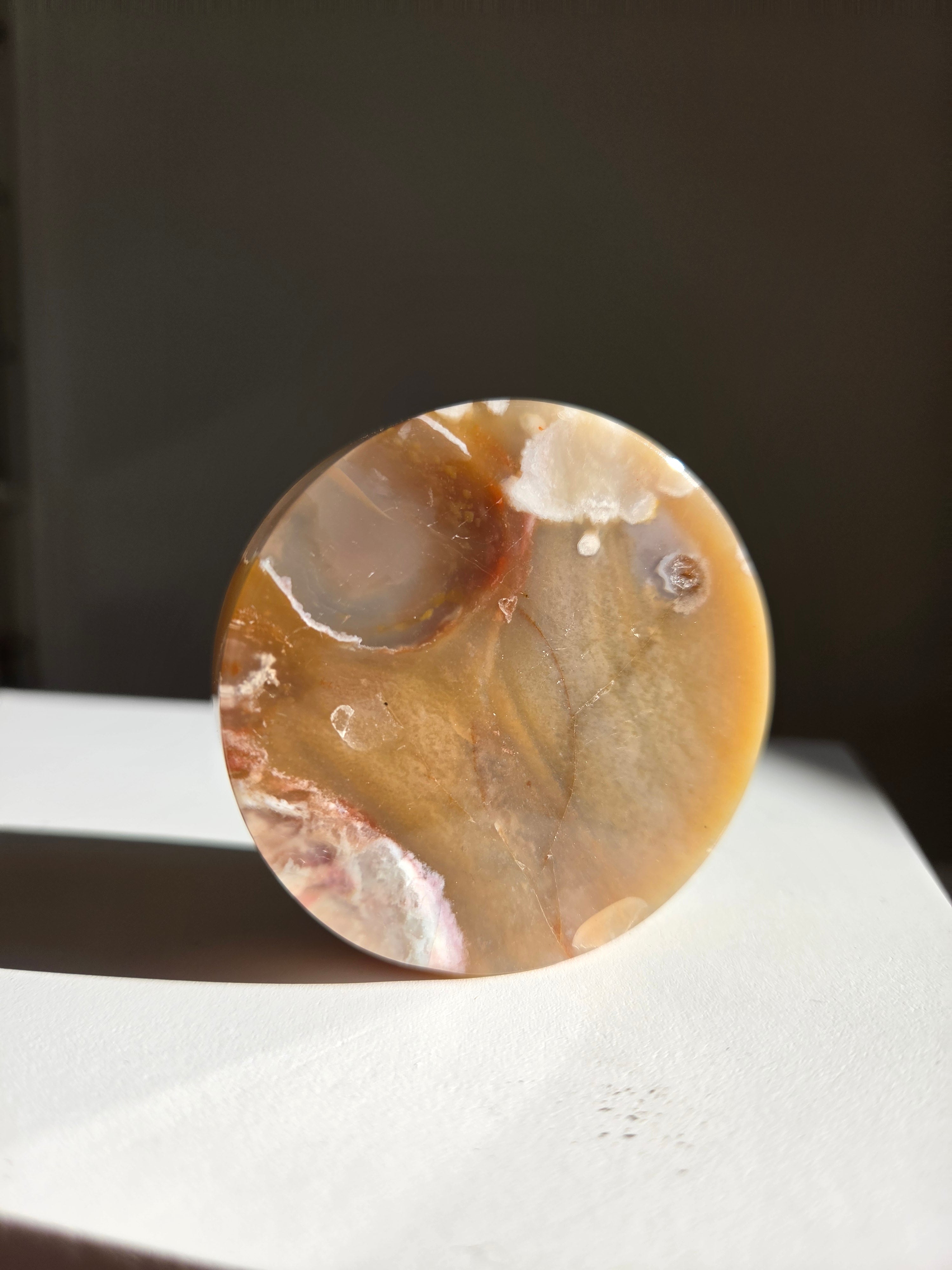 Flower Agate Disk 002
