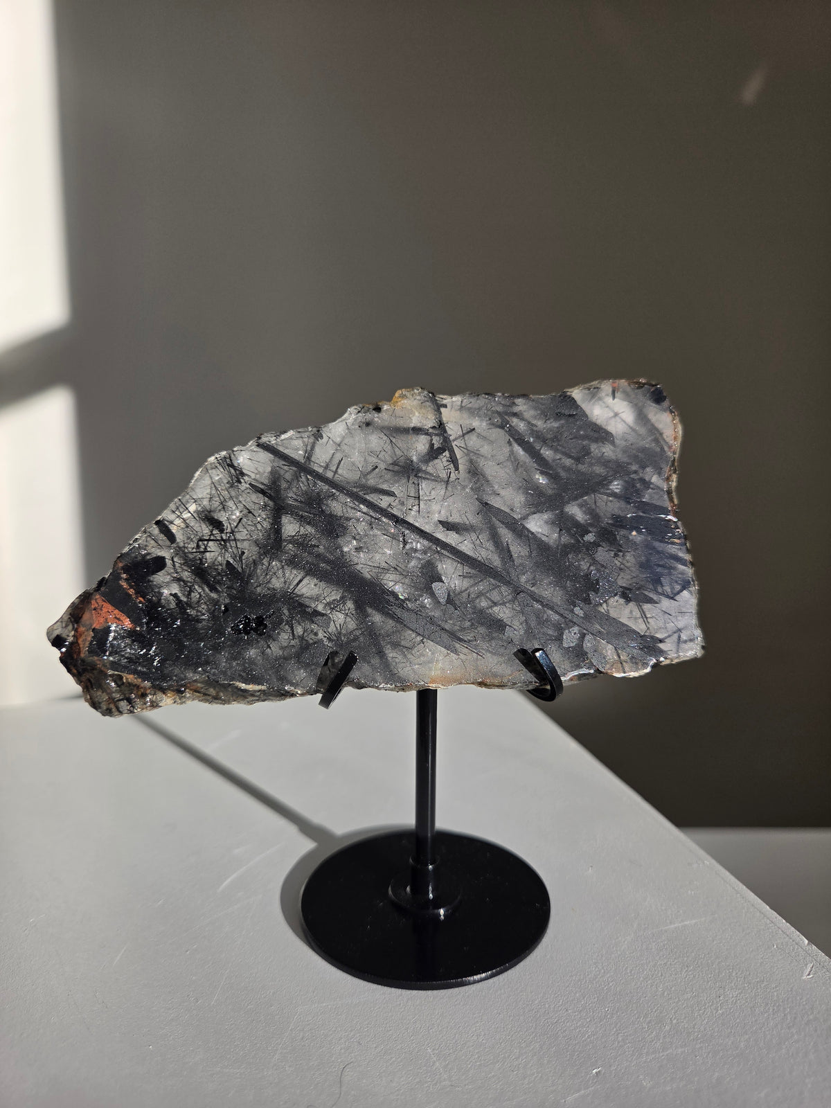 Black Tourmaline x Quartz Slab 005
