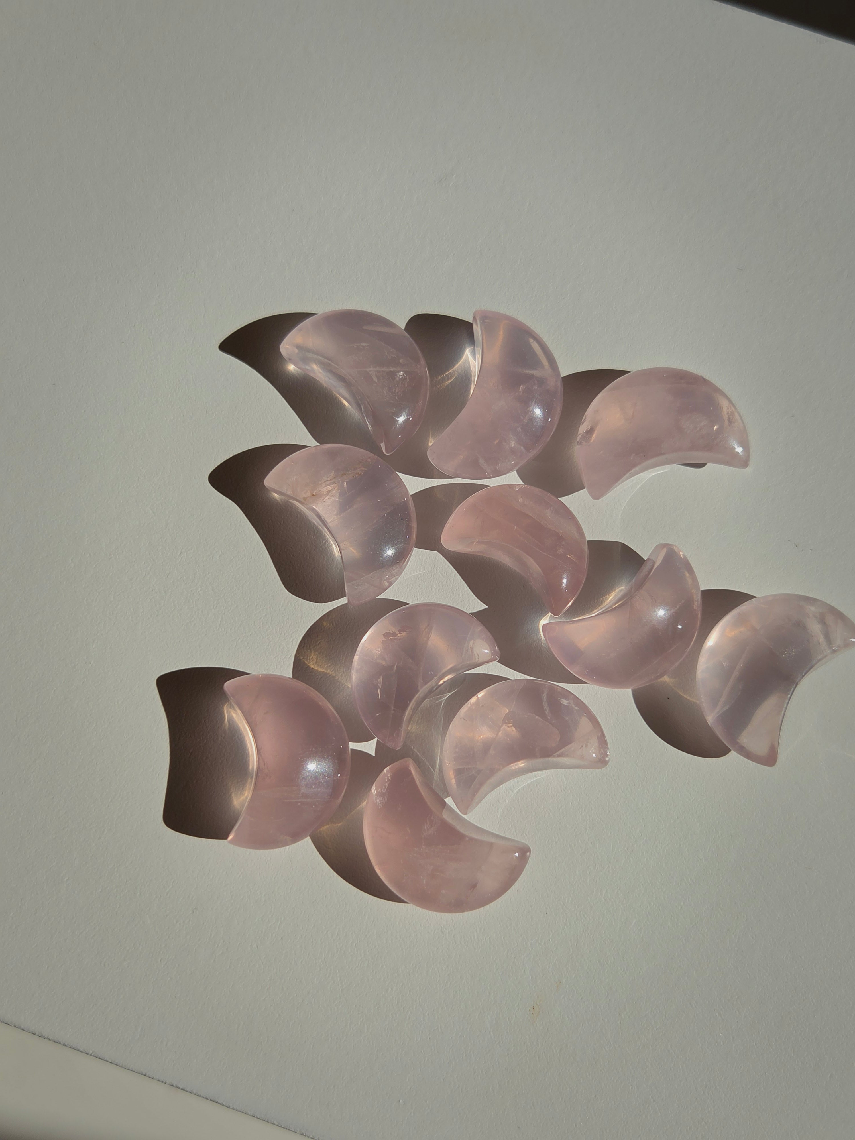 Rose Quartz Puffy Mini Moon