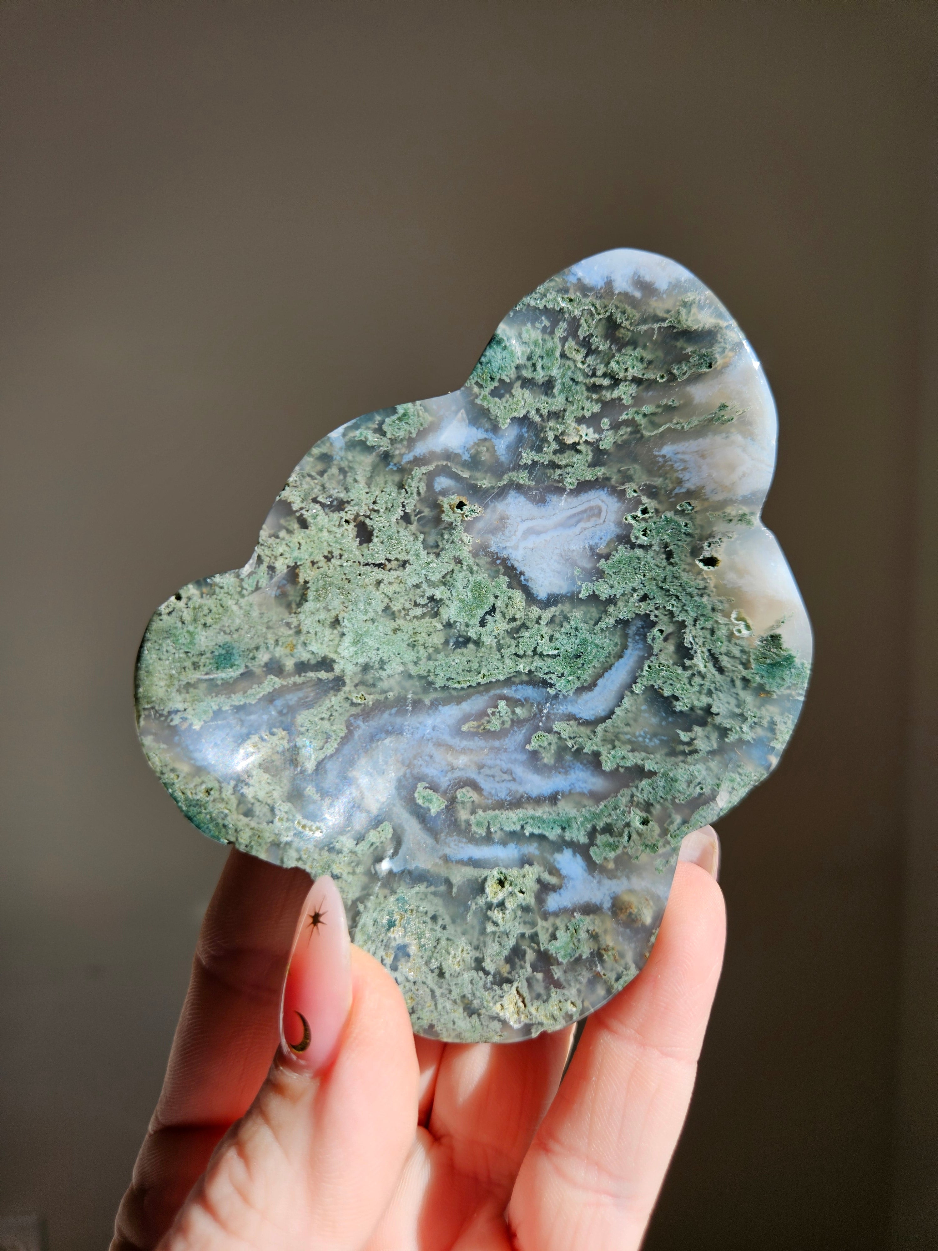 Moss Agate Freeform Bowl 009