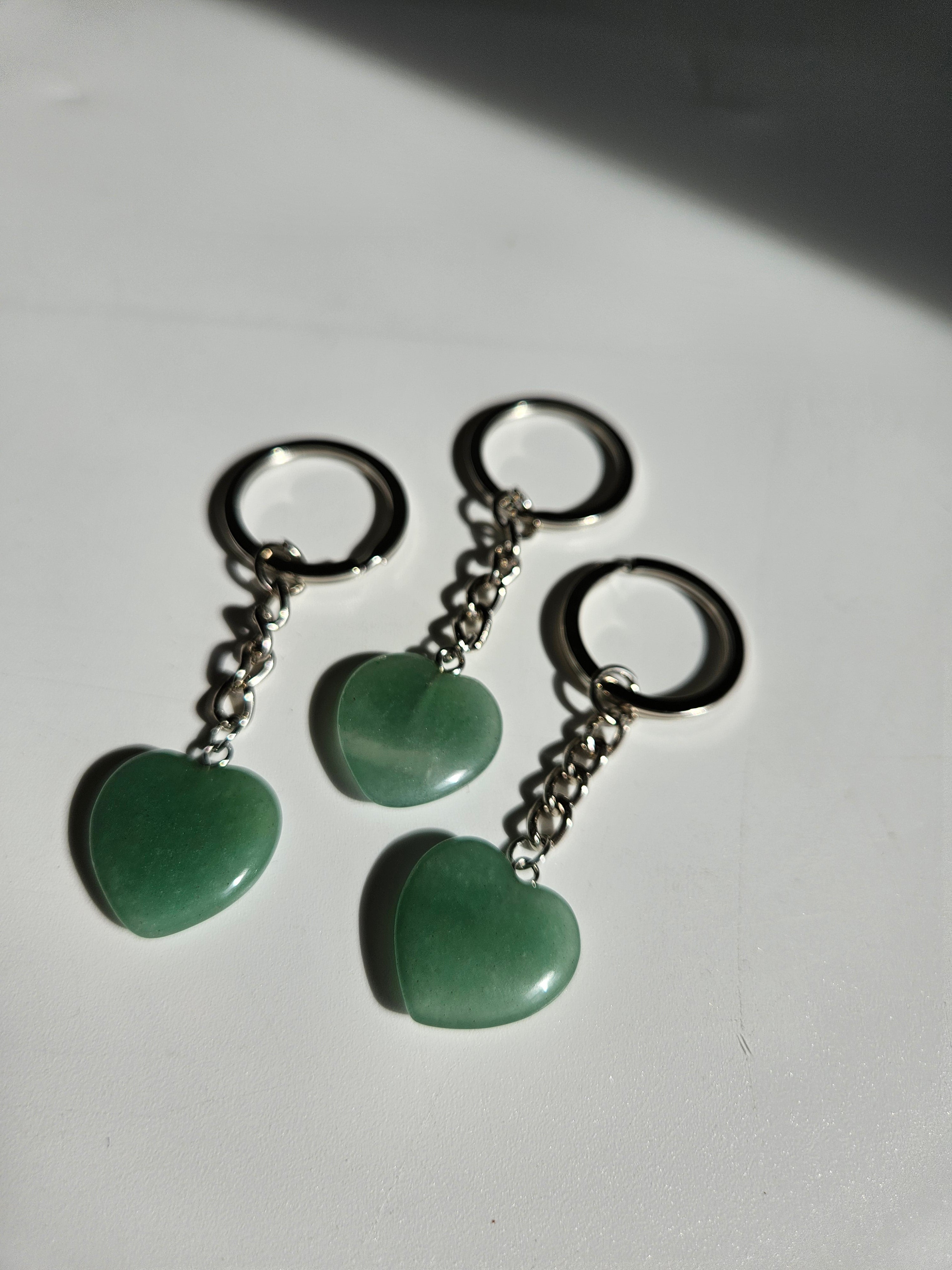 Aventurine Heart Keychain