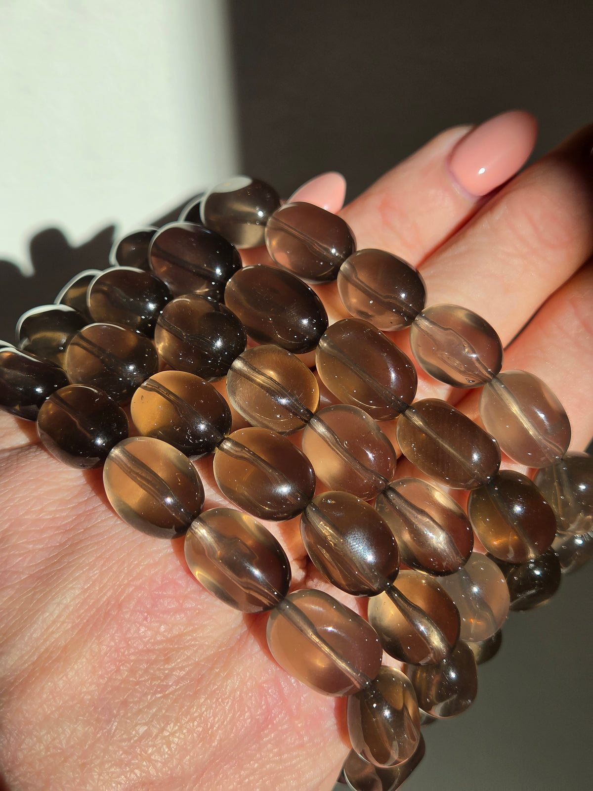 Smoky Quartz bracelet | oval beads