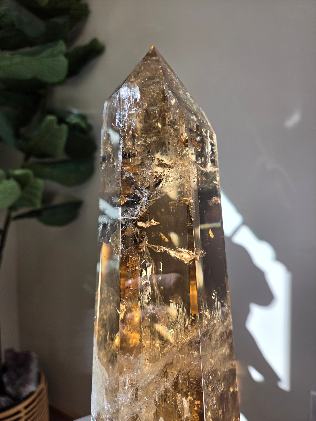 Smoky Citrine Statement on custom Spinning stand