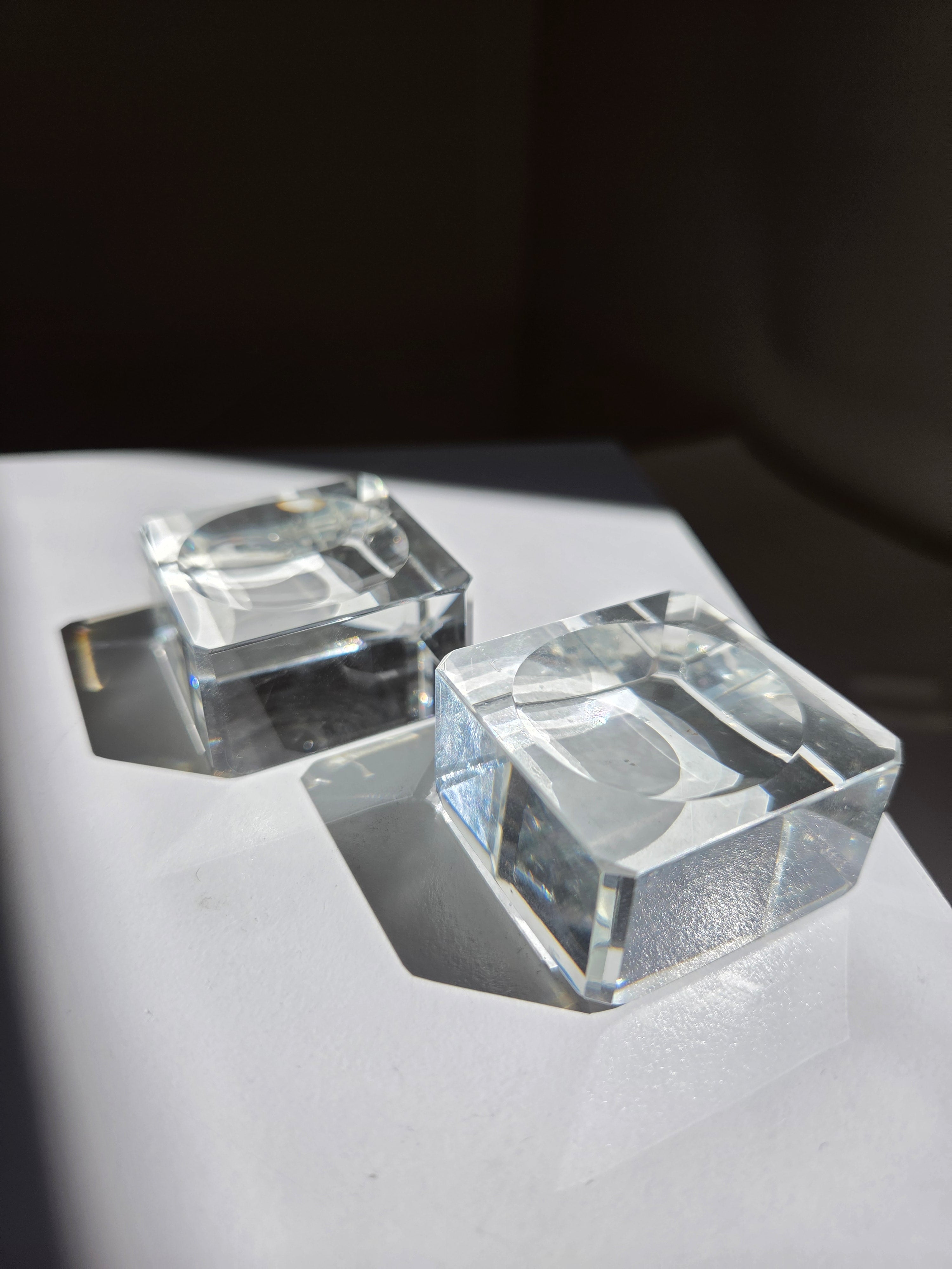 Large Square Glass Sphere Stand