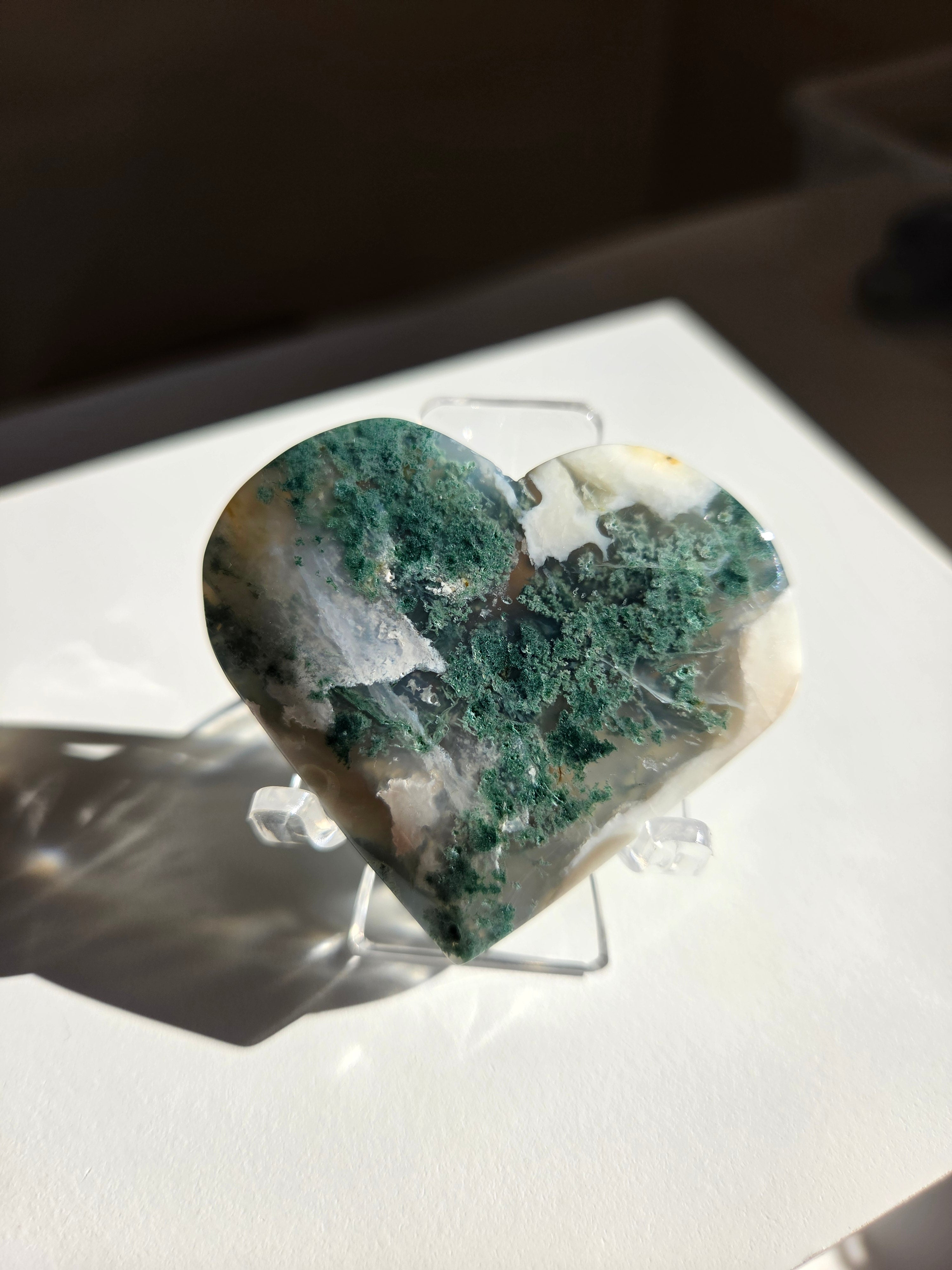 Moss Agate Heart 004
