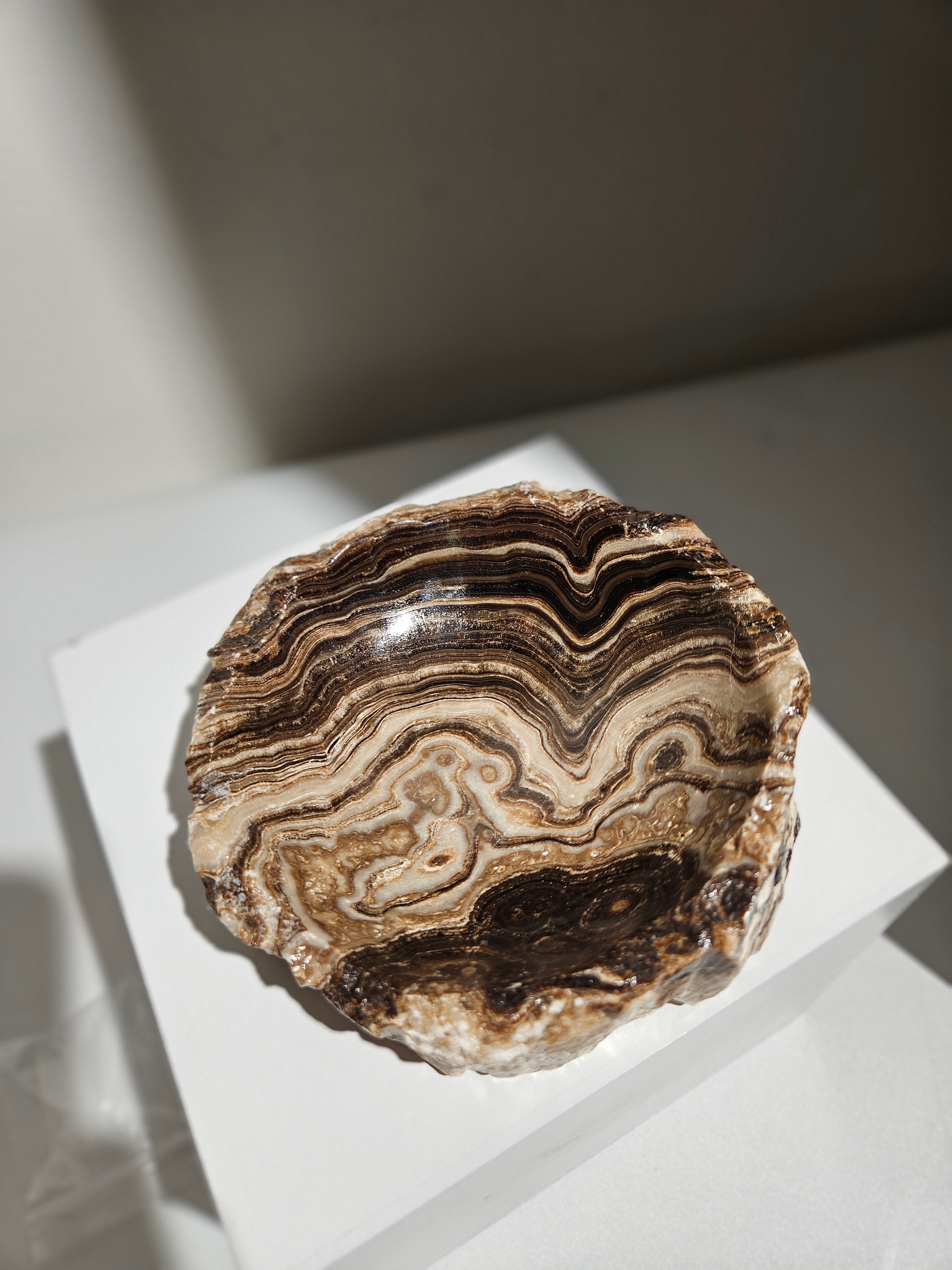 Raw Chocolate Calcite Bowl 004