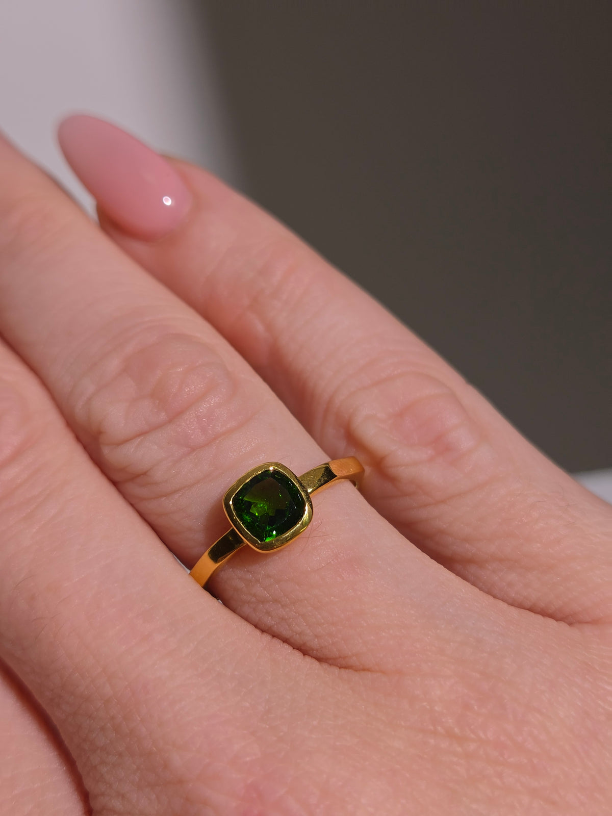 Size 8 | Chrome Diopside Ring | gold filled
