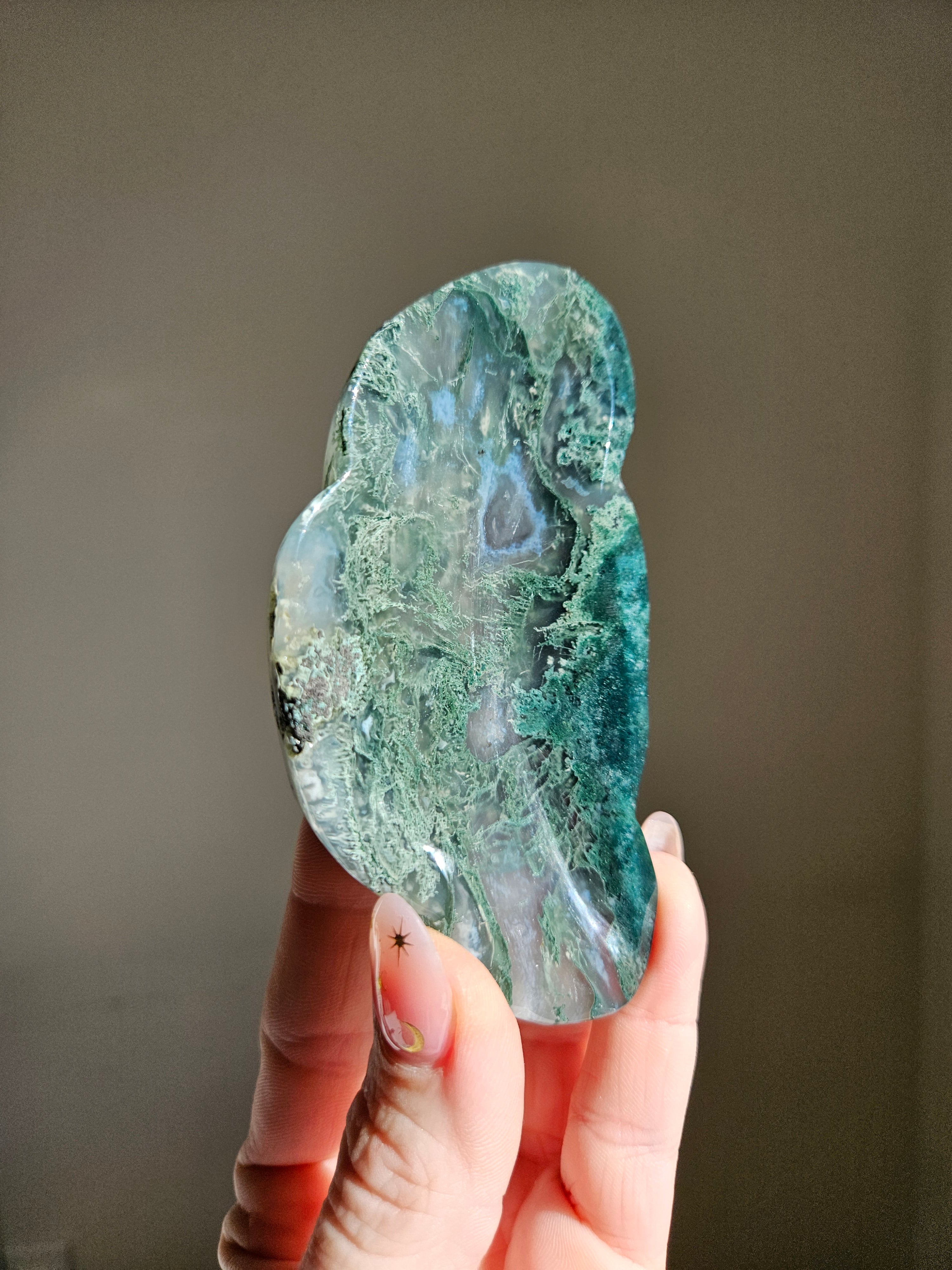 Moss Agate Freeform Bowl 005