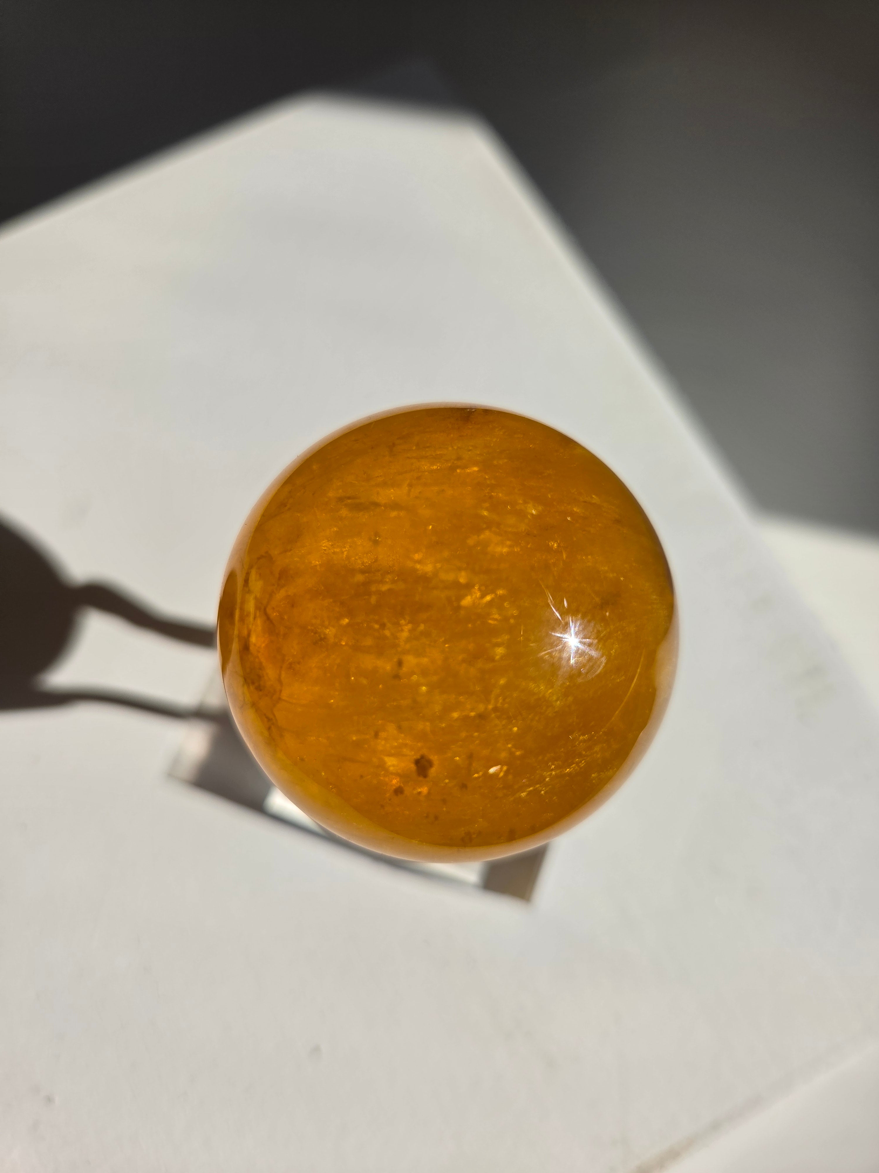 Yellow Fluorite x Mica Sphere 004