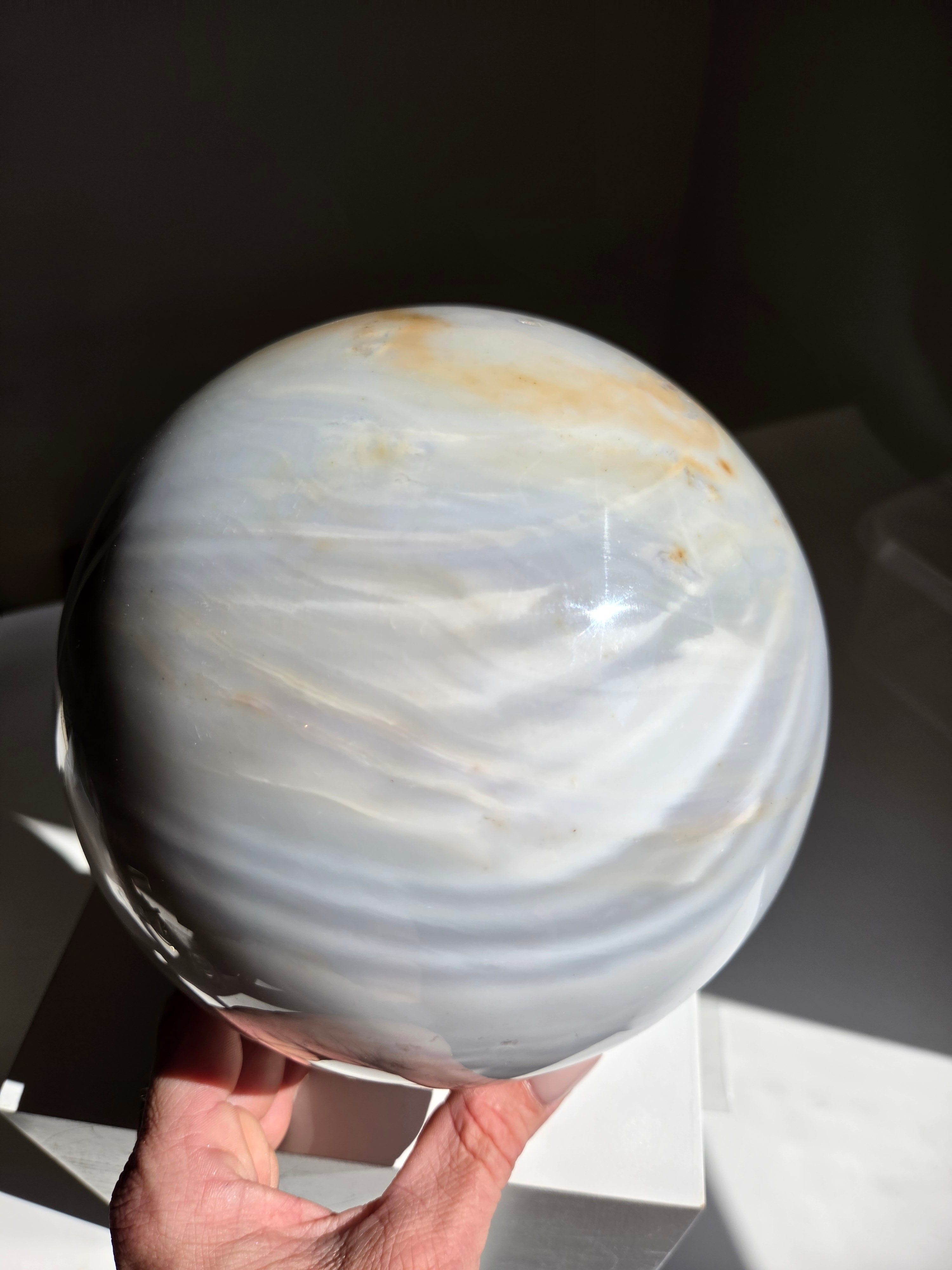 Flower Agate Statement Sphere